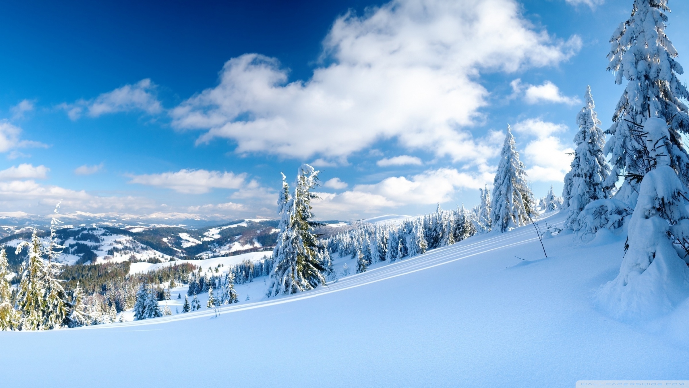 Baixar papel de parede para celular de Inverno, Céu, Nuvens, Neve, Montanhas, Paisagem gratuito.