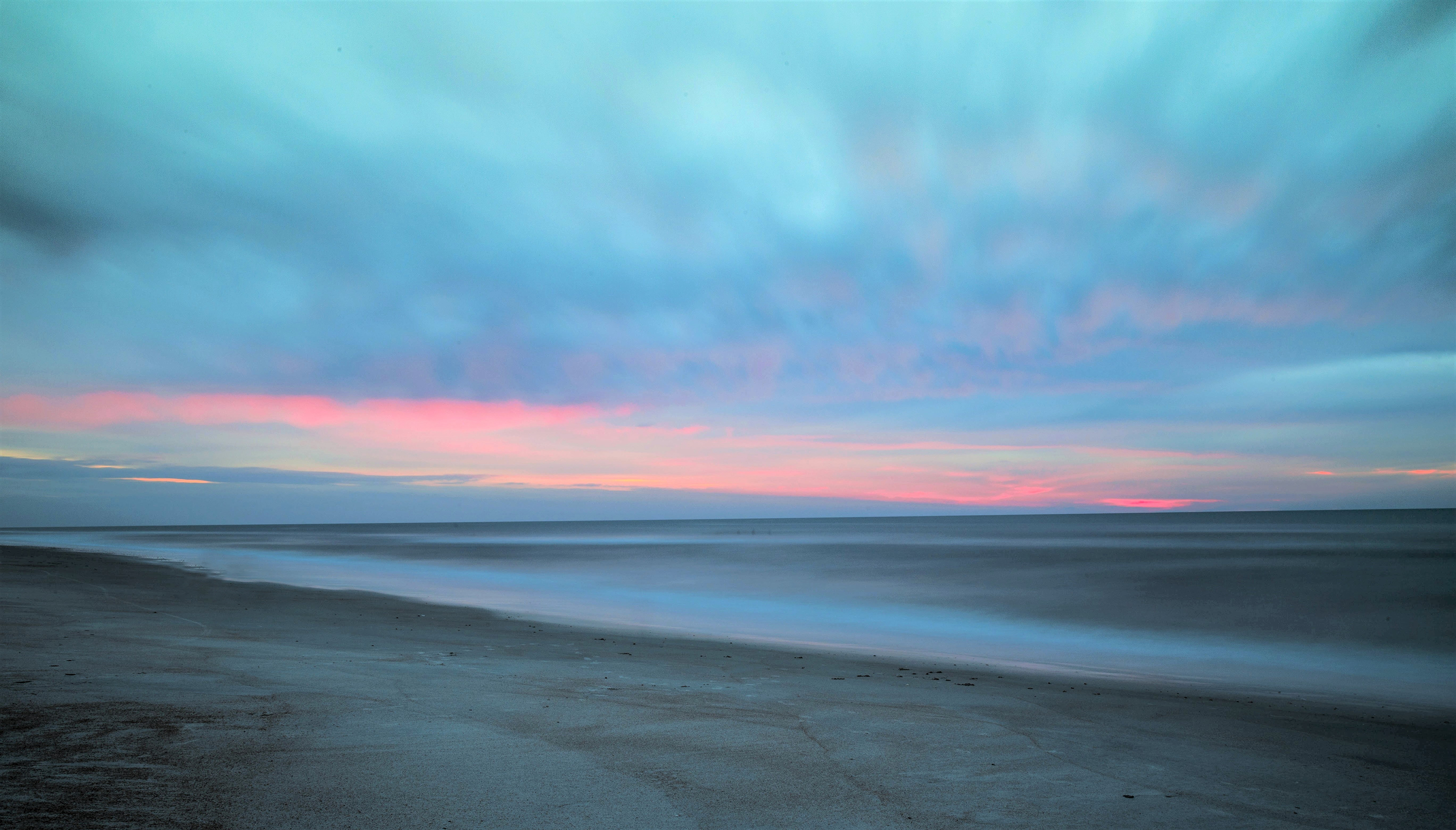 Laden Sie das Strand, Horizont, Ozean, Meer, Himmel, Sonnenuntergang, Erde/natur-Bild kostenlos auf Ihren PC-Desktop herunter