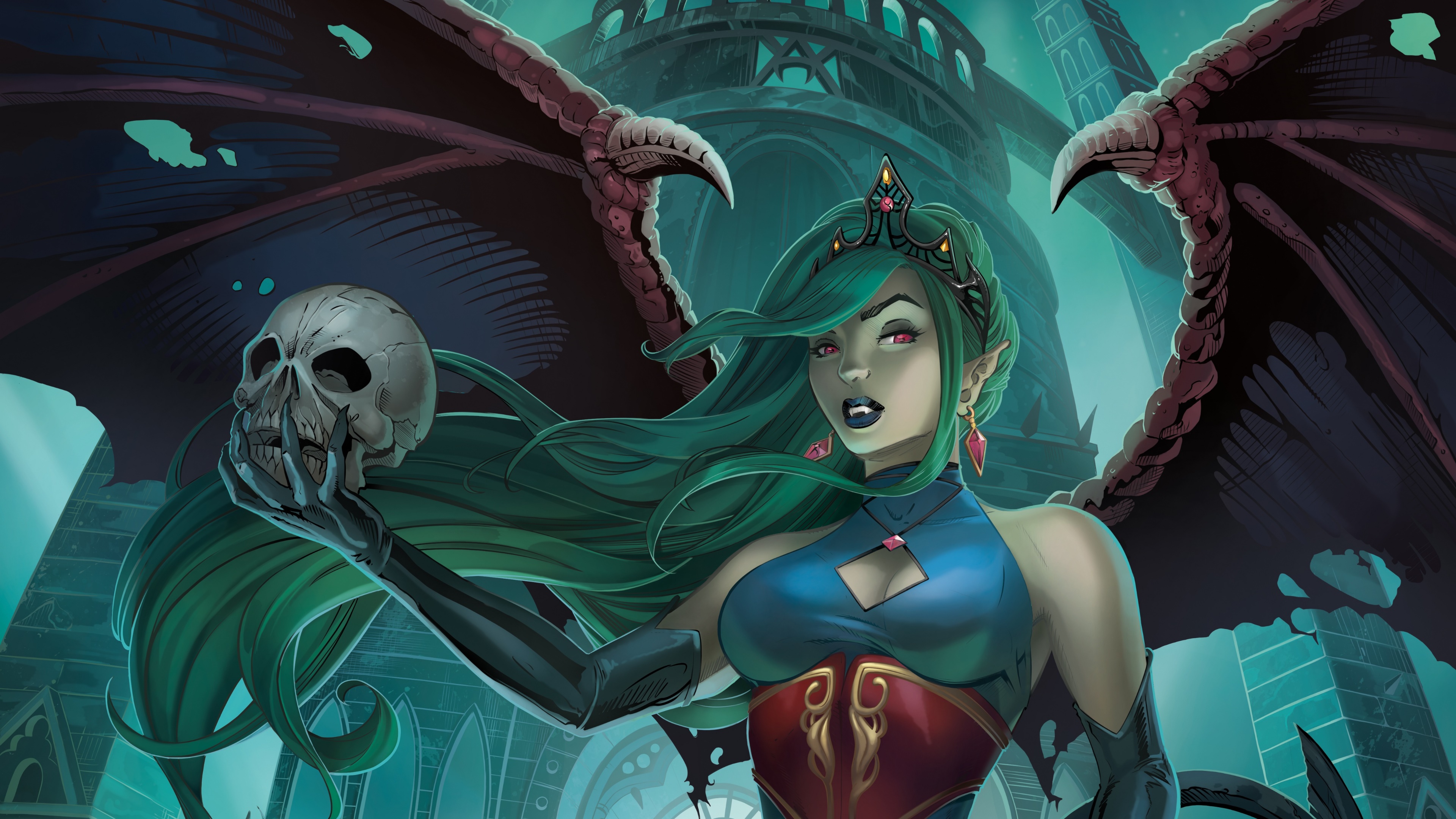 Free download wallpaper Fantasy, Wings, Evil, Skull, Demon on your PC desktop