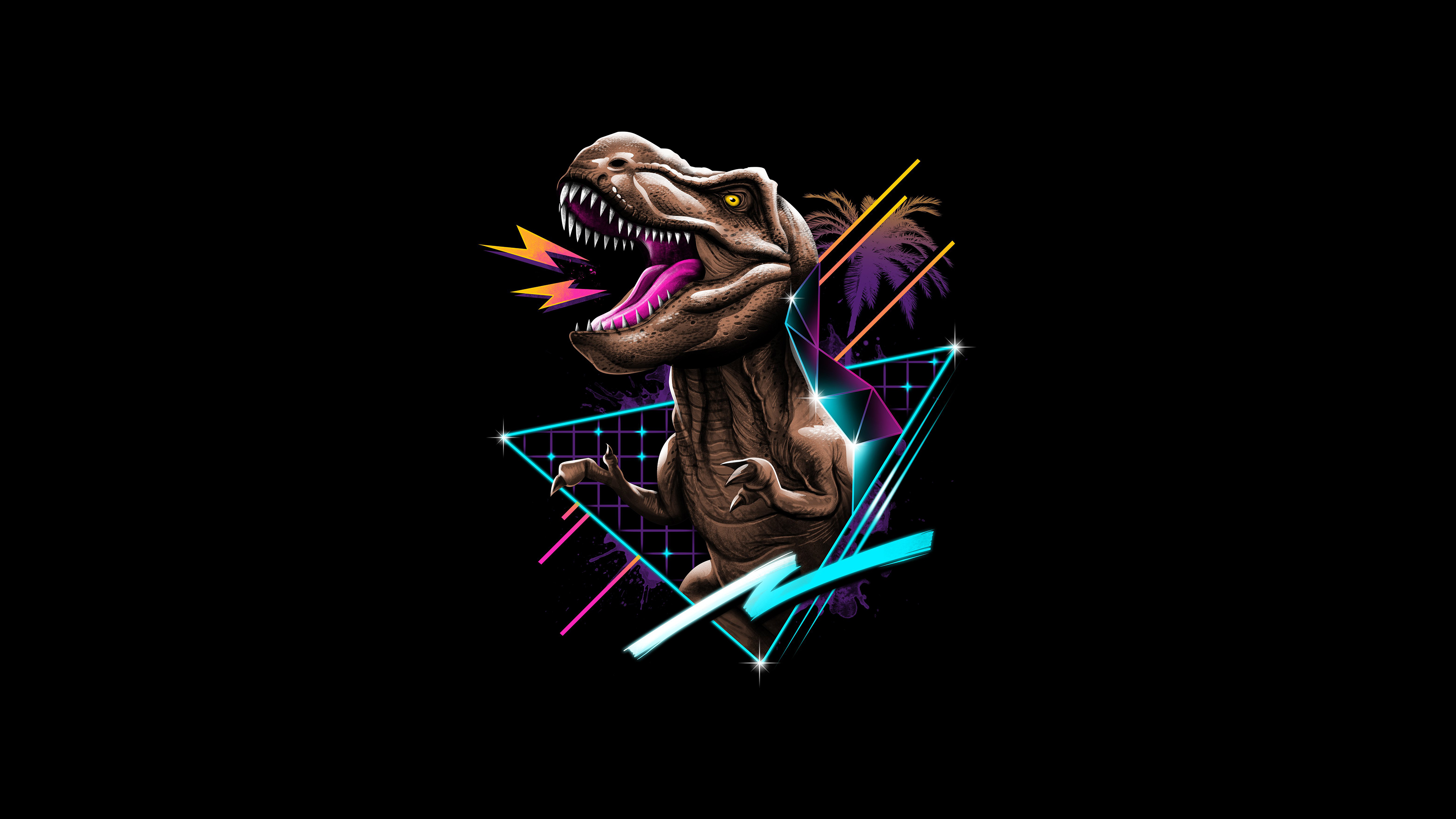 941294 télécharger le fond d'écran dinosaure, vague rétro, artistique, rétro, tyrannosaure rex - économiseurs d'écran et images gratuitement