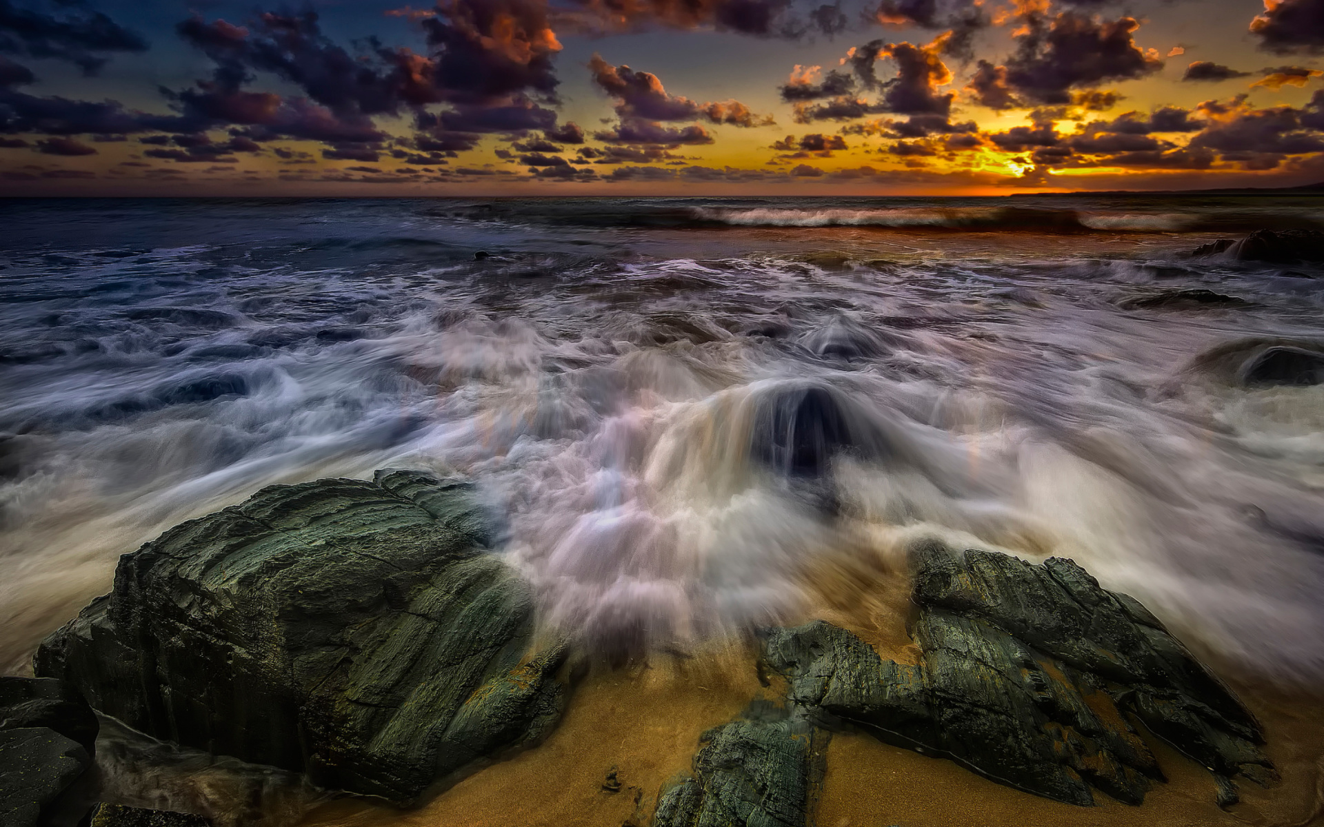 Free download wallpaper Sunset, Sea, Horizon, Ocean, Earth, Coastline on your PC desktop