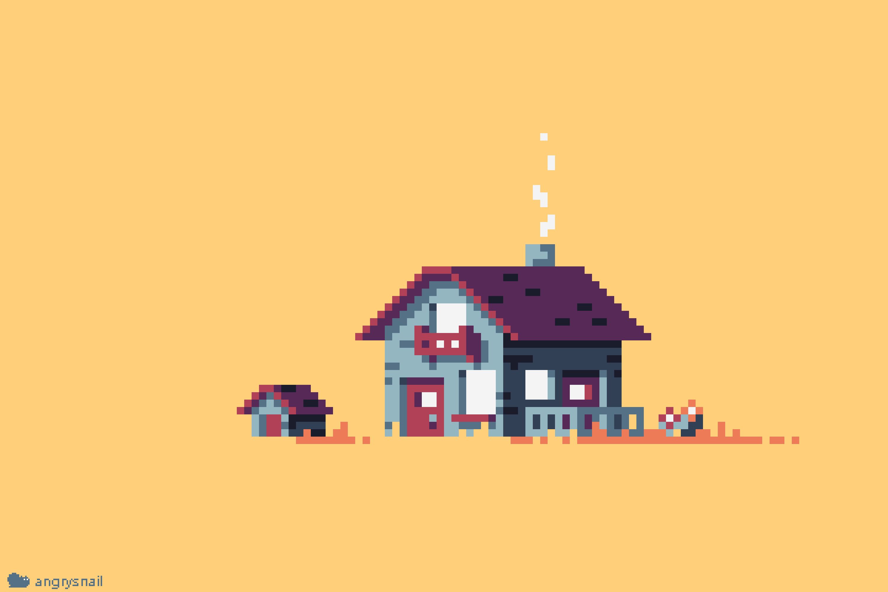 Download mobile wallpaper House, Artistic, Pixel Art for free.