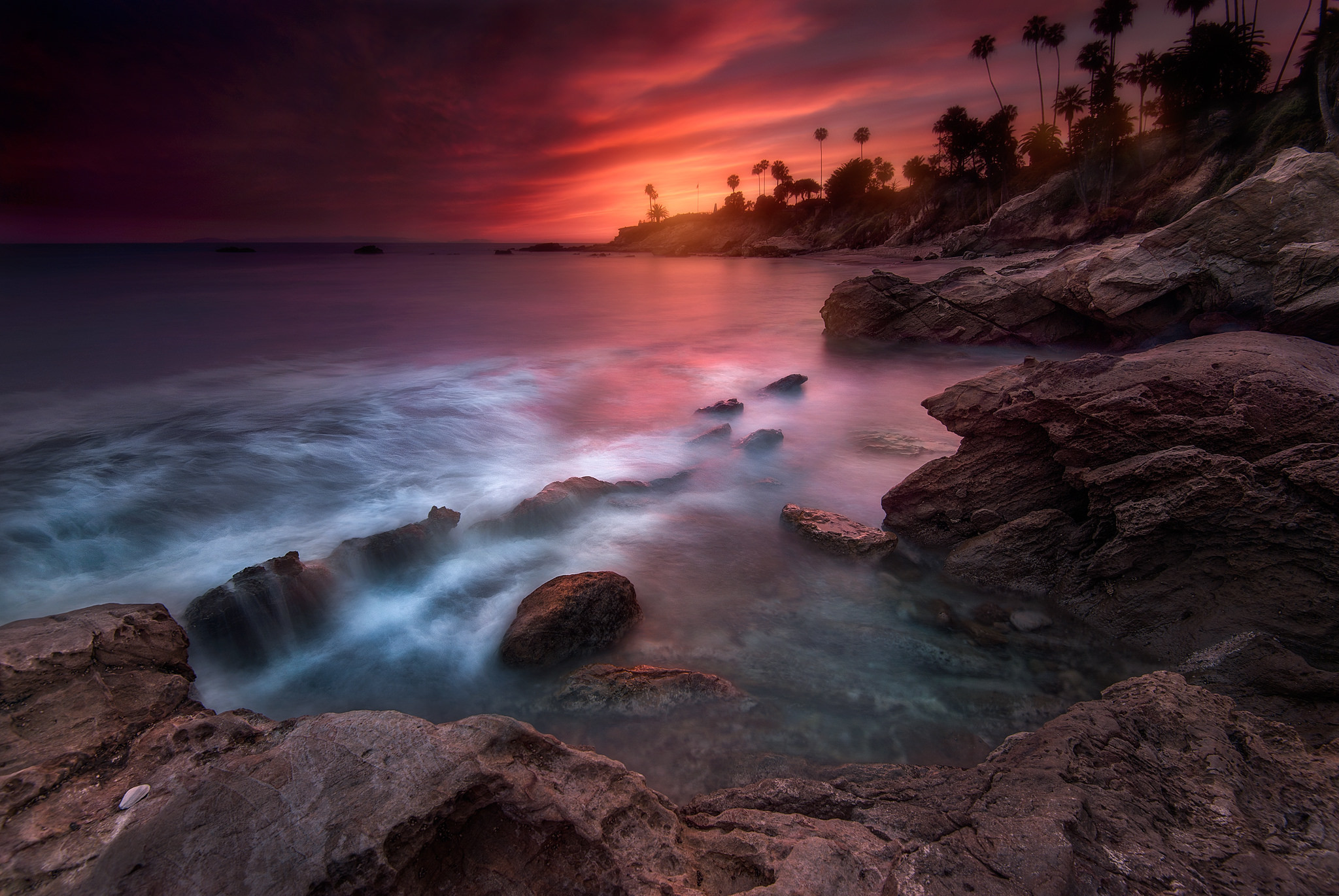 Free download wallpaper Nature, Sunset, Horizon, Ocean, Earth, Coastline on your PC desktop