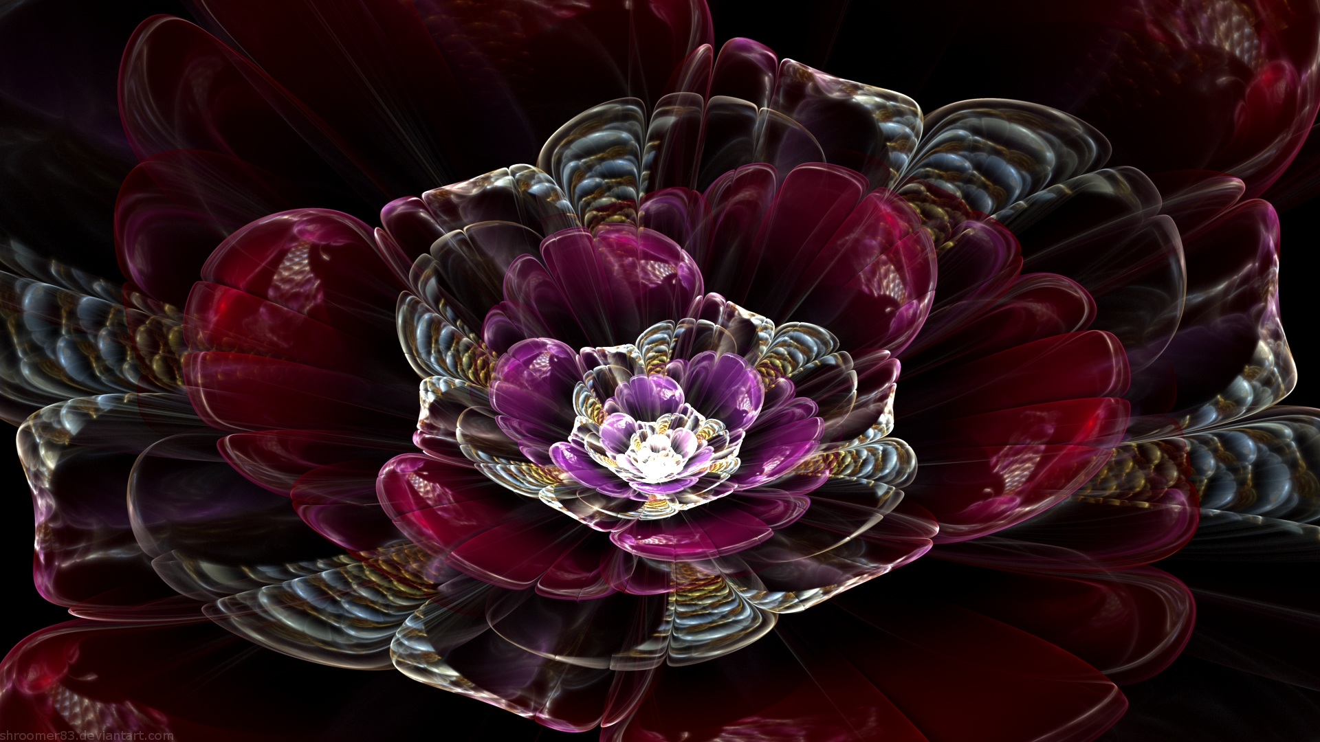 Download mobile wallpaper Flowers, Flower, Fractal, Purple, Artistic for free.