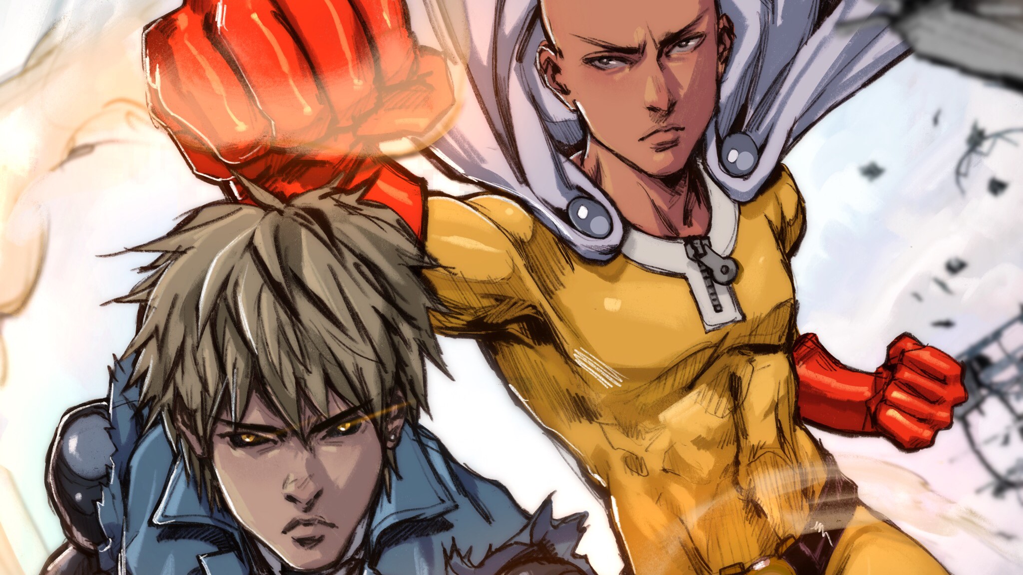 Free download wallpaper Anime, Saitama (One Punch Man), One Punch Man, Genos (One Punch Man) on your PC desktop