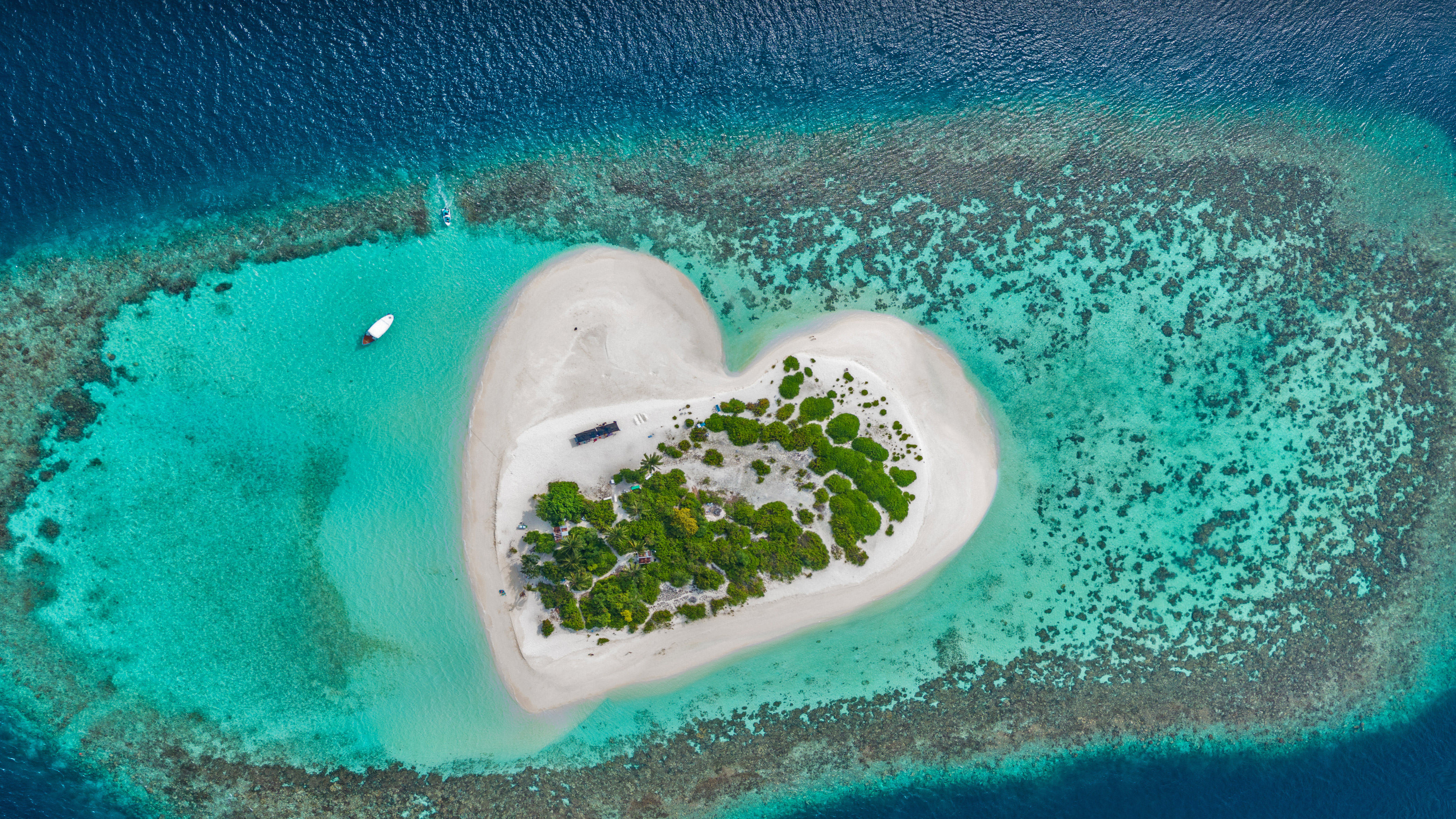 PCデスクトップに地球, 小島, モルディブ, 空中画像を無料でダウンロード
