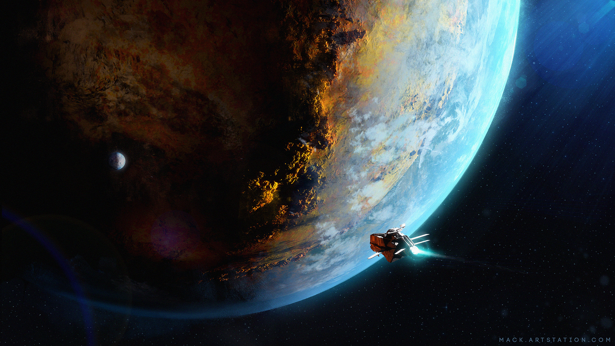 Download mobile wallpaper Planet, Sci Fi, Spaceship for free.