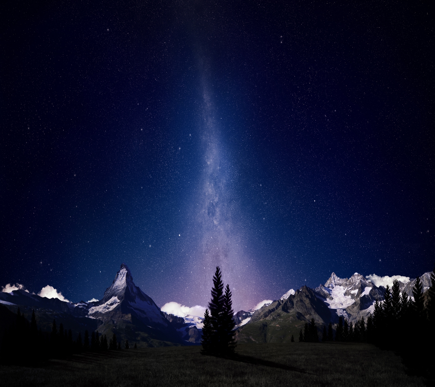 Download mobile wallpaper Sky, Stars, Night, Mountain, Photography, Manipulation for free.