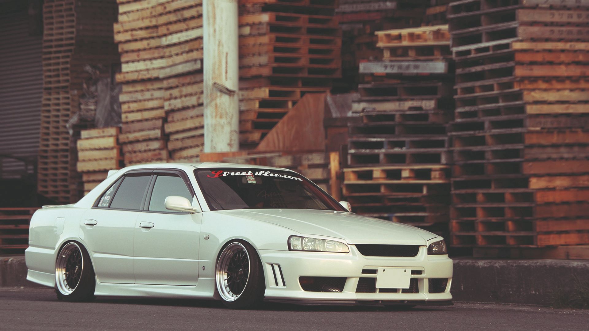 cars, skyline, nissan, white, side view