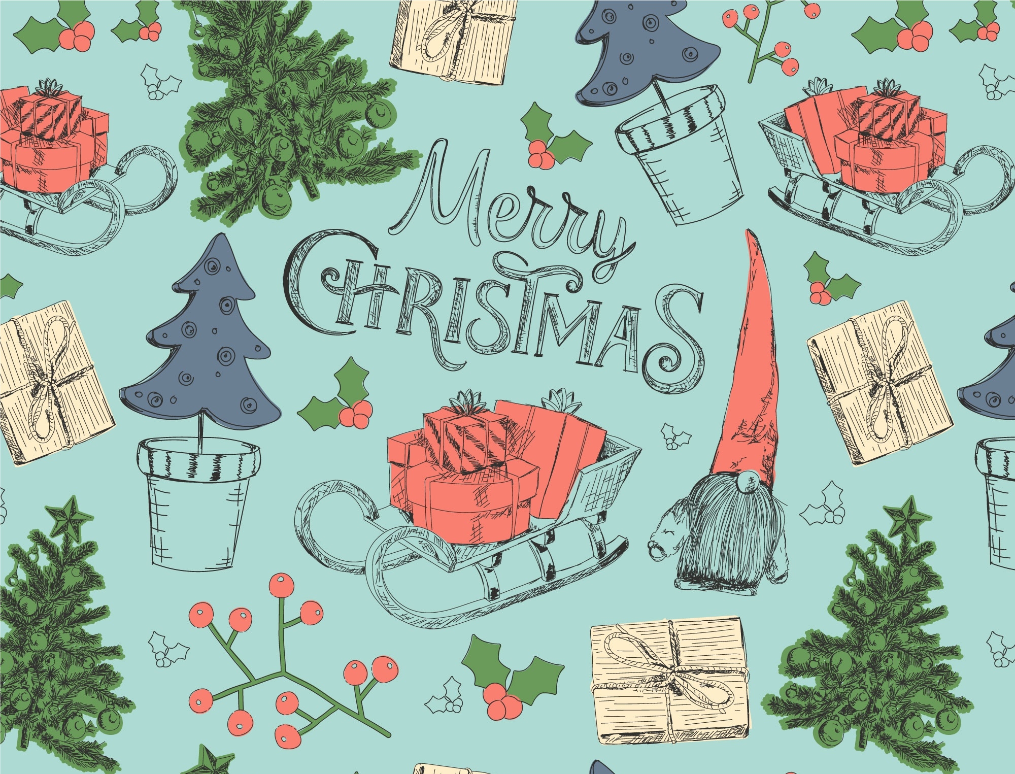 Téléchargez des papiers peints mobile Noël, Vacances, Cadeau, Traîneau, Joyeux Noël gratuitement.