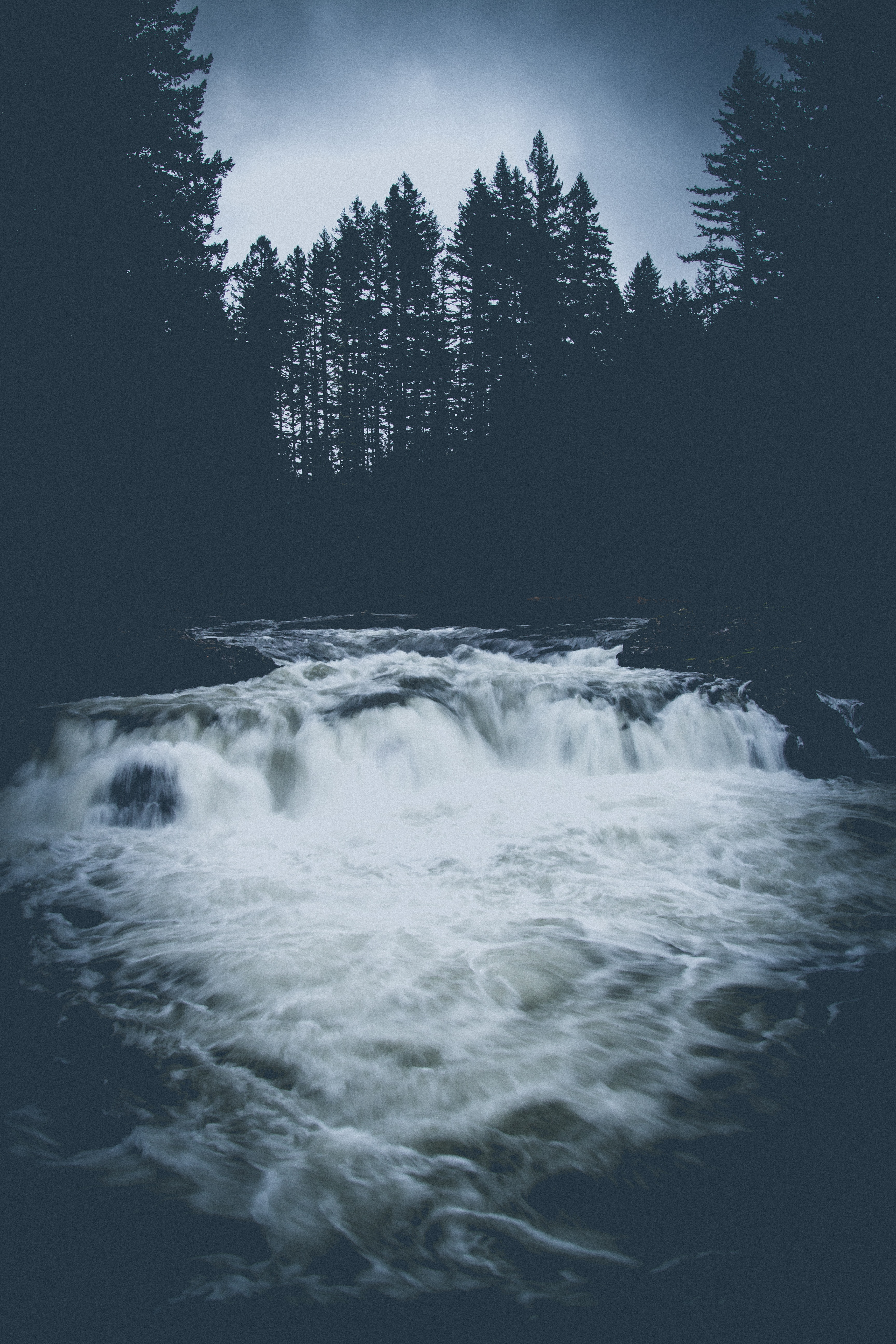 Download mobile wallpaper Trees, Water, Rivers, Nature, Dark for free.
