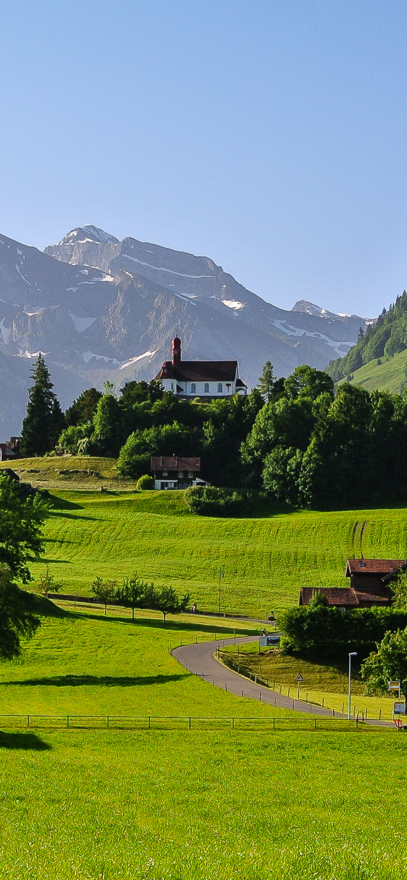 Handy-Wallpaper Landschaft, Schweiz, Kirche, Fotografie kostenlos herunterladen.