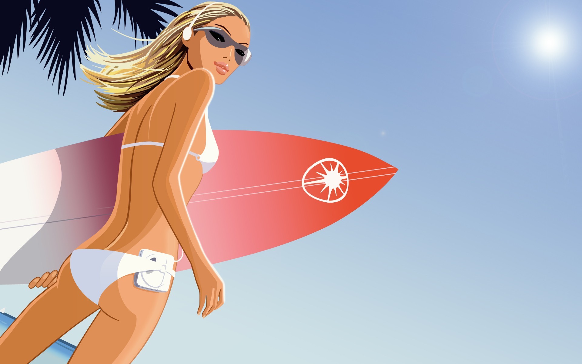 Laden Sie das Surfbrett, Frauen, Künstlerisch-Bild kostenlos auf Ihren PC-Desktop herunter