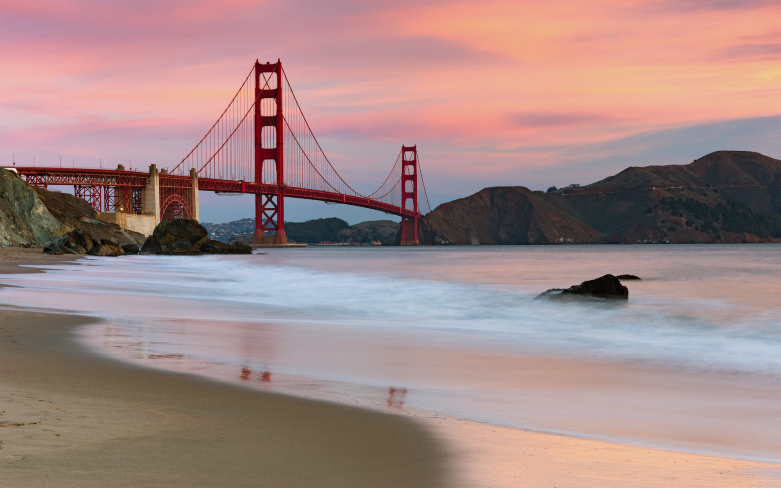 Download mobile wallpaper Sunset, San Francisco, Golden Gate, Man Made for free.