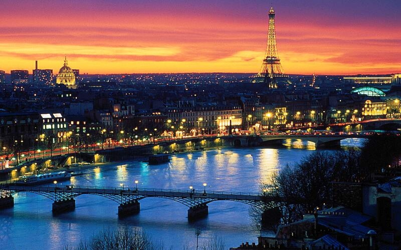 Скачать обои бесплатно Париж, Эйфелева Башня, Франция, Мост, Сделано Человеком картинка на рабочий стол ПК