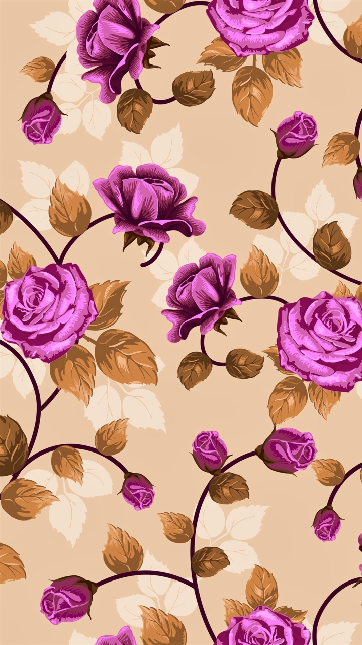 無料モバイル壁紙葉, 花, 薔薇, 芸術的, フローラル, 紫色の花をダウンロードします。
