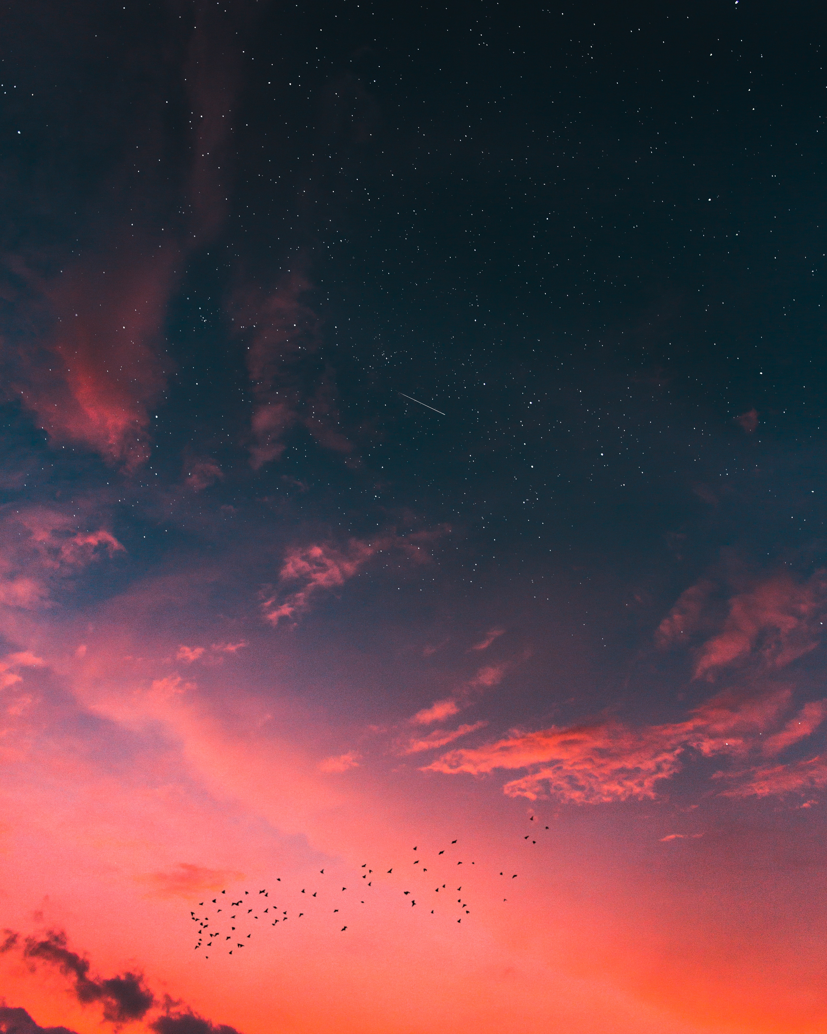 clouds, starry sky, sunset, nature
