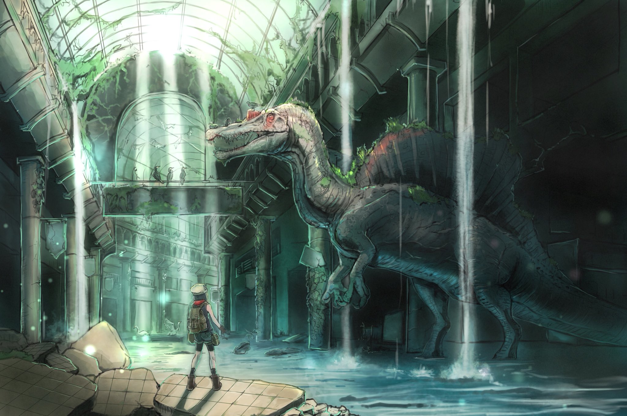 Download mobile wallpaper Anime, Dinosaur, Original for free.