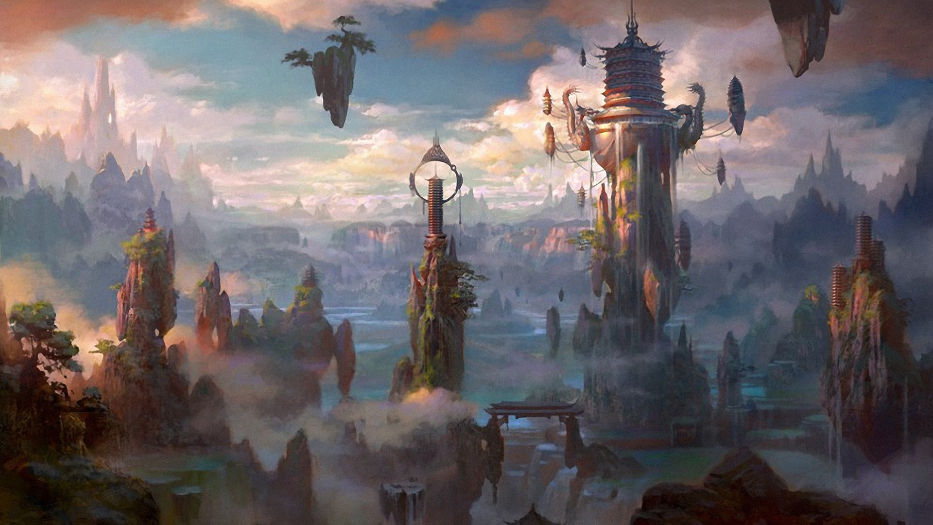 Free download wallpaper Fantasy, City on your PC desktop