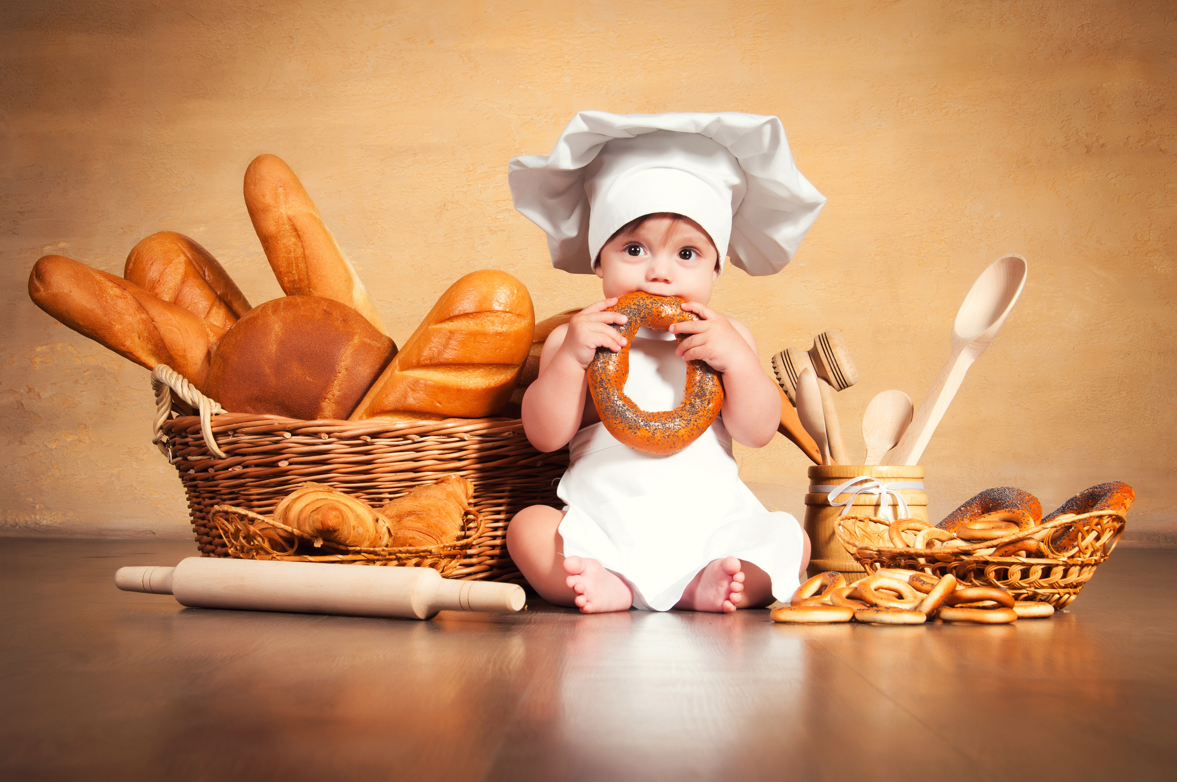 Free download wallpaper Baking, Bread, Photography, Baby, Chef on your PC desktop