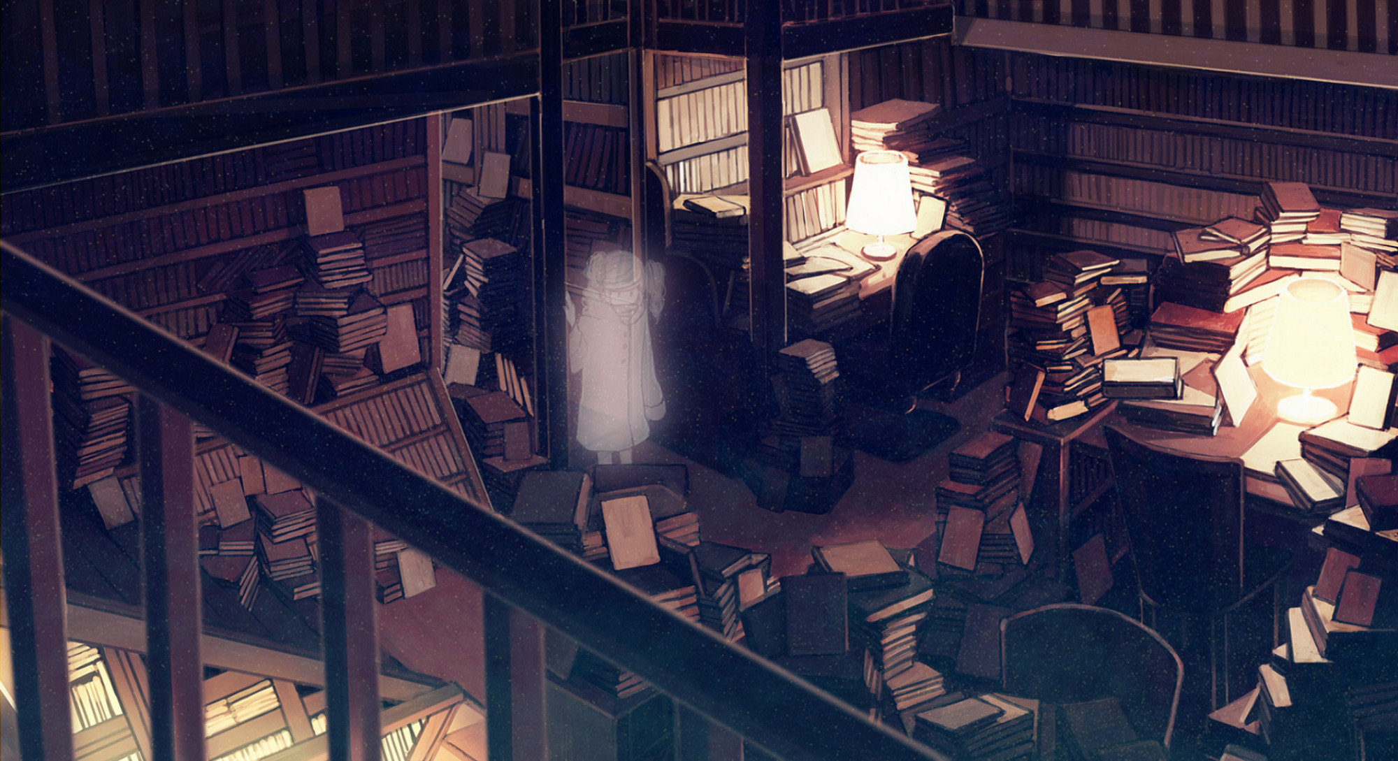 Download mobile wallpaper Anime, Book, Library, Ghost for free.
