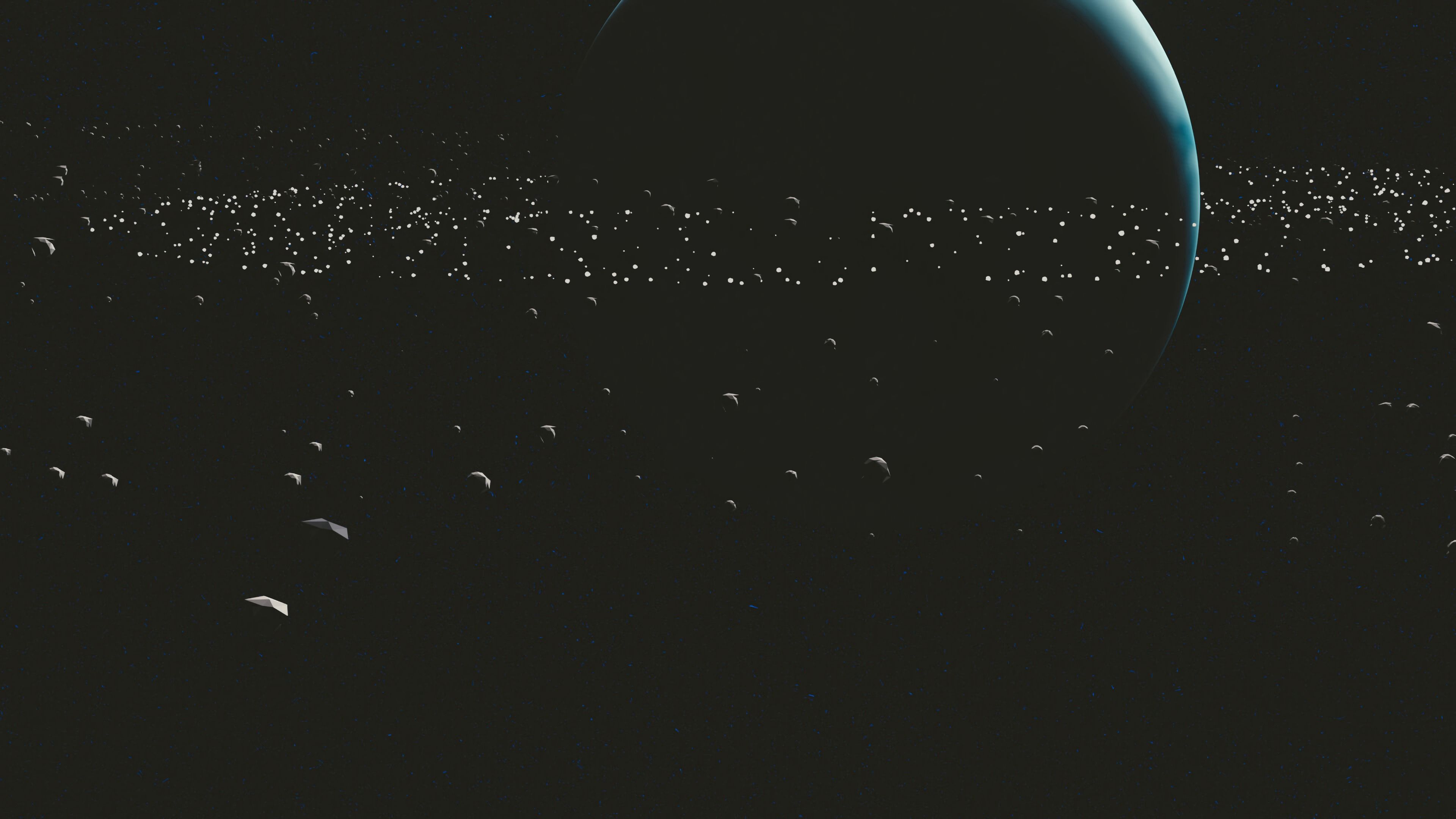 universe, dark, planet, asteroids, open space HD wallpaper