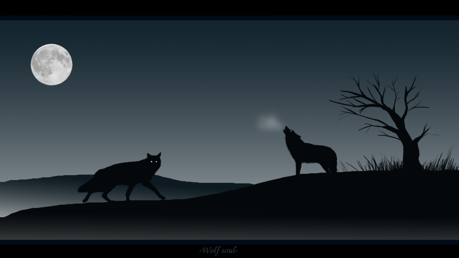 Download mobile wallpaper Wolves, Wolf, Dog, Moon, Animal for free.