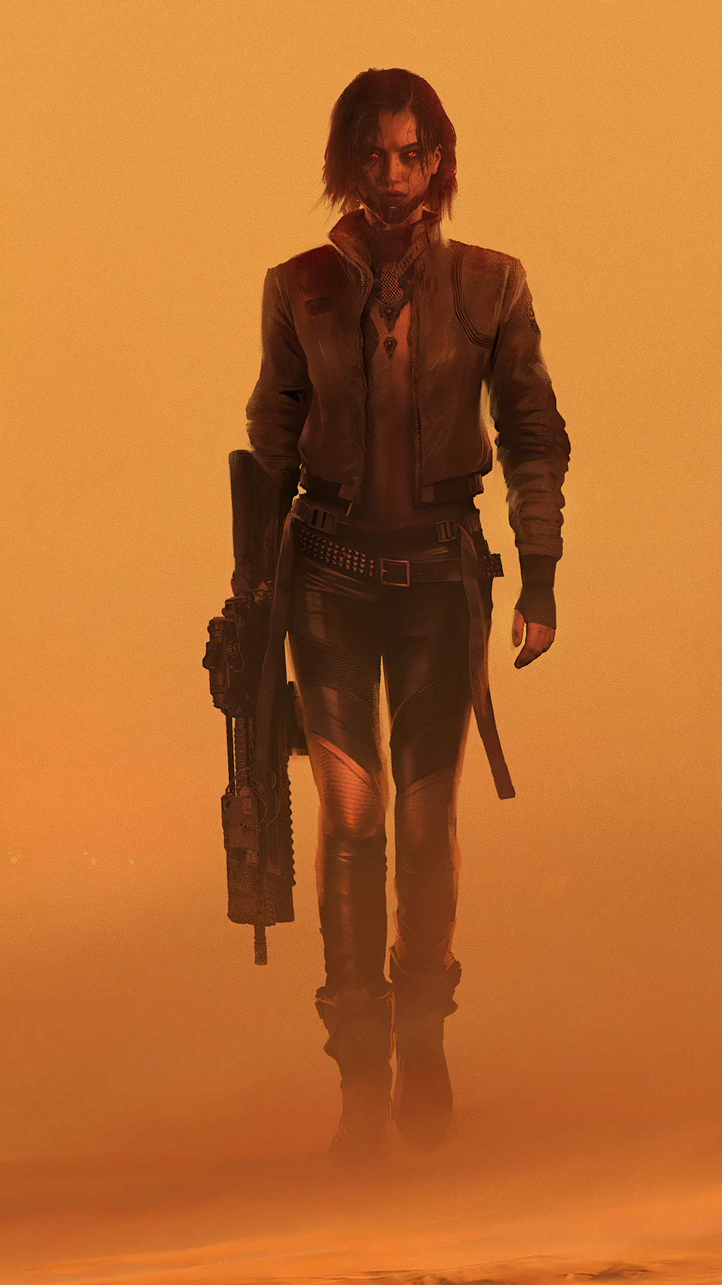 Download mobile wallpaper Sci Fi, Cyborg, Futuristic, Gun, Women Warrior, Woman Warrior for free.