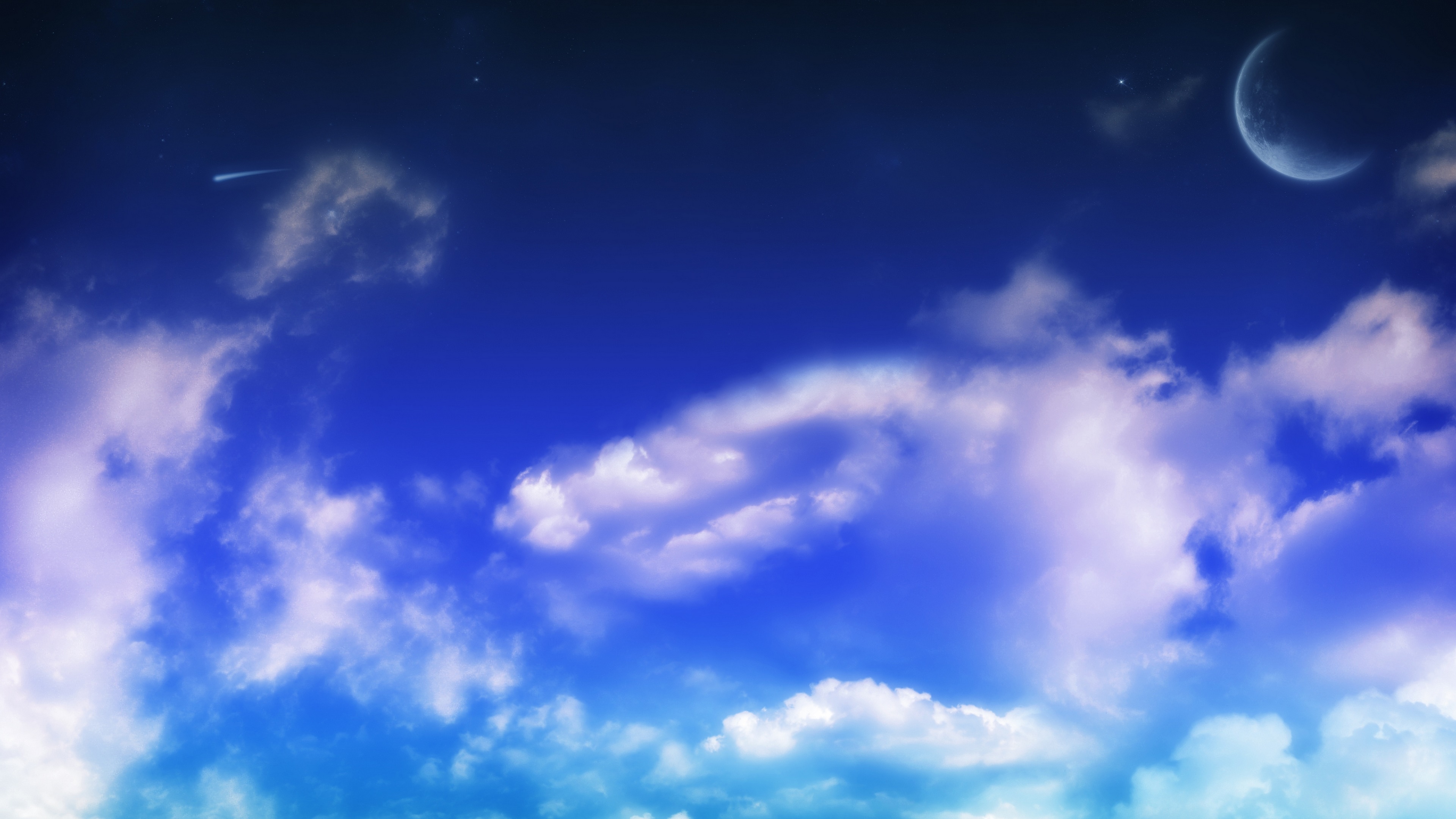 Завантажити шпалери безкоштовно Небо, Місяць, Синій, Хмара, Фантазія картинка на робочий стіл ПК
