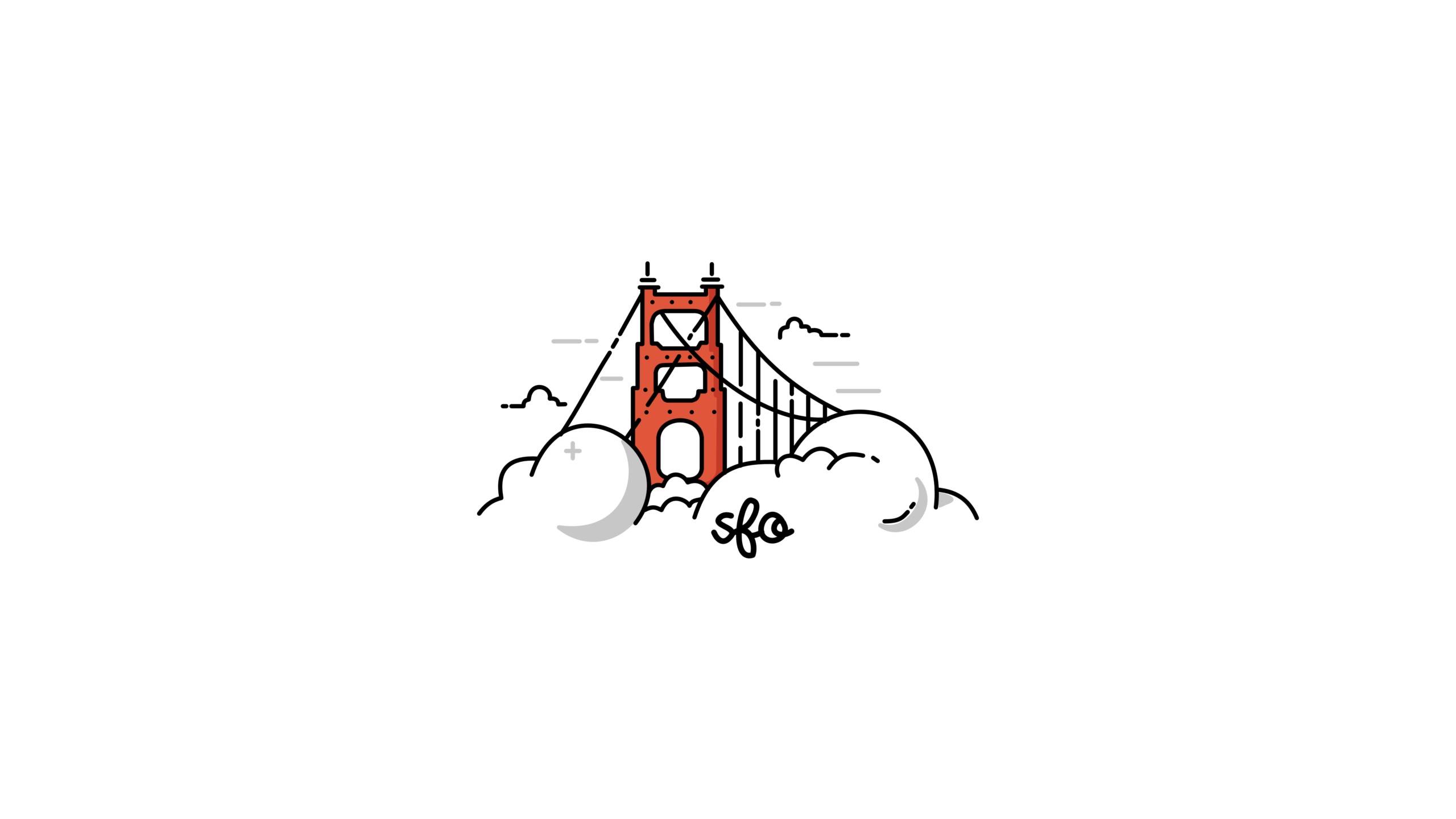 Download mobile wallpaper Bridges, Bridge, Artistic, Golden Gate, Minimalist for free.