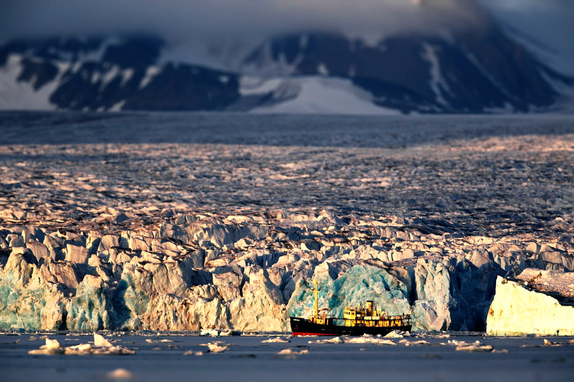 Download mobile wallpaper Boat, Iceberg, Photography, Tilt Shift for free.
