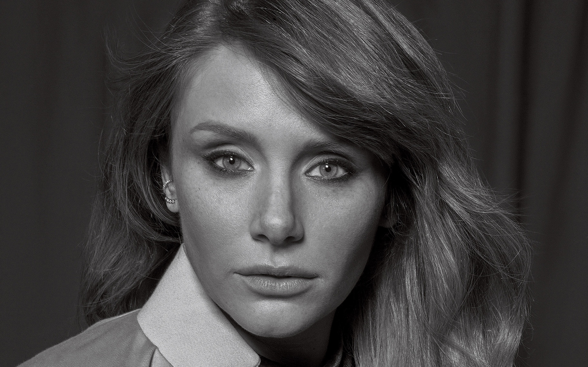 Free download wallpaper Monochrome, Face, American, Celebrity, Actress, Bryce Dallas Howard on your PC desktop