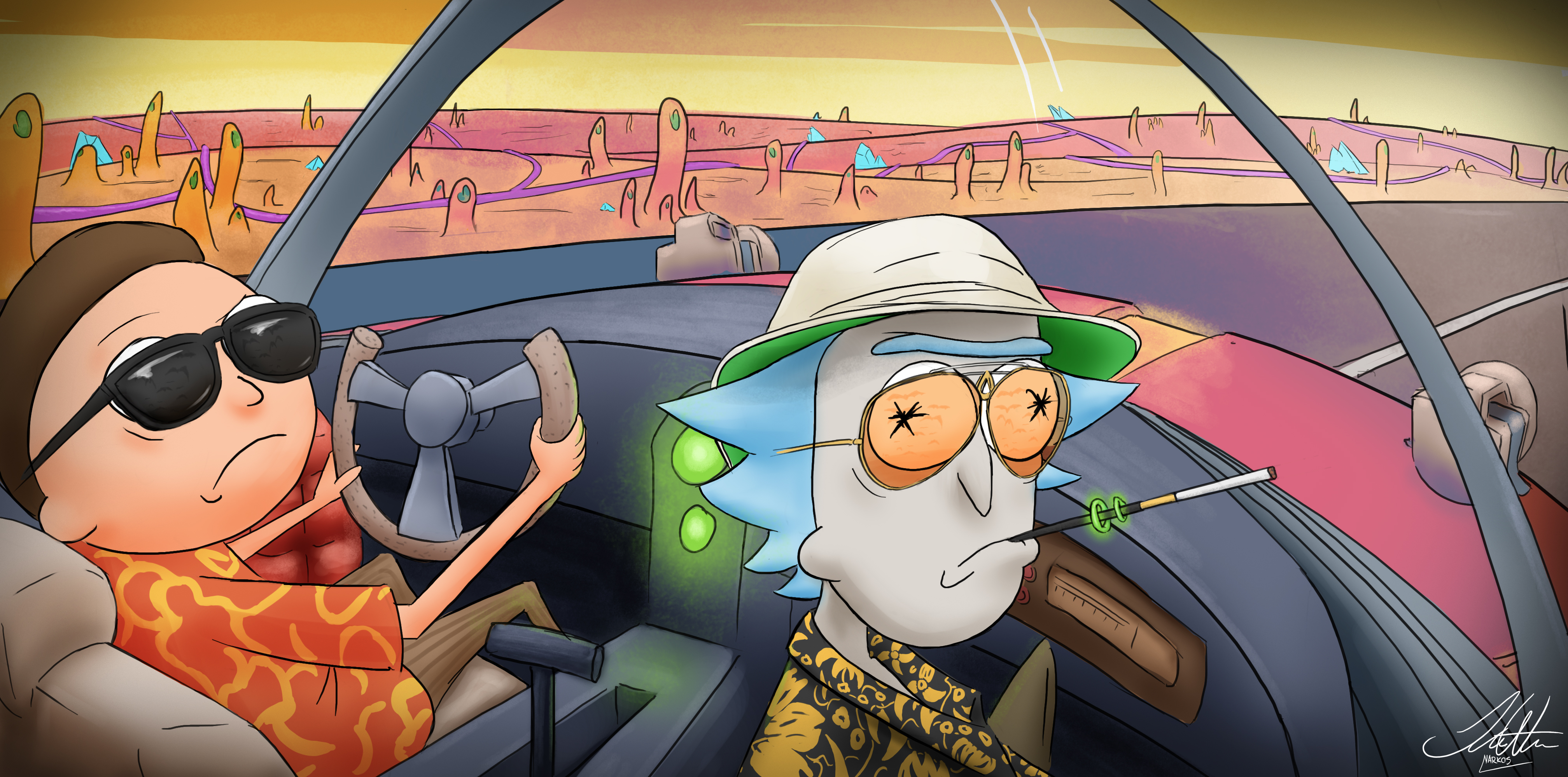 rick and morty, morty smith, tv show, fear and loathing in las vegas, rick sanchez