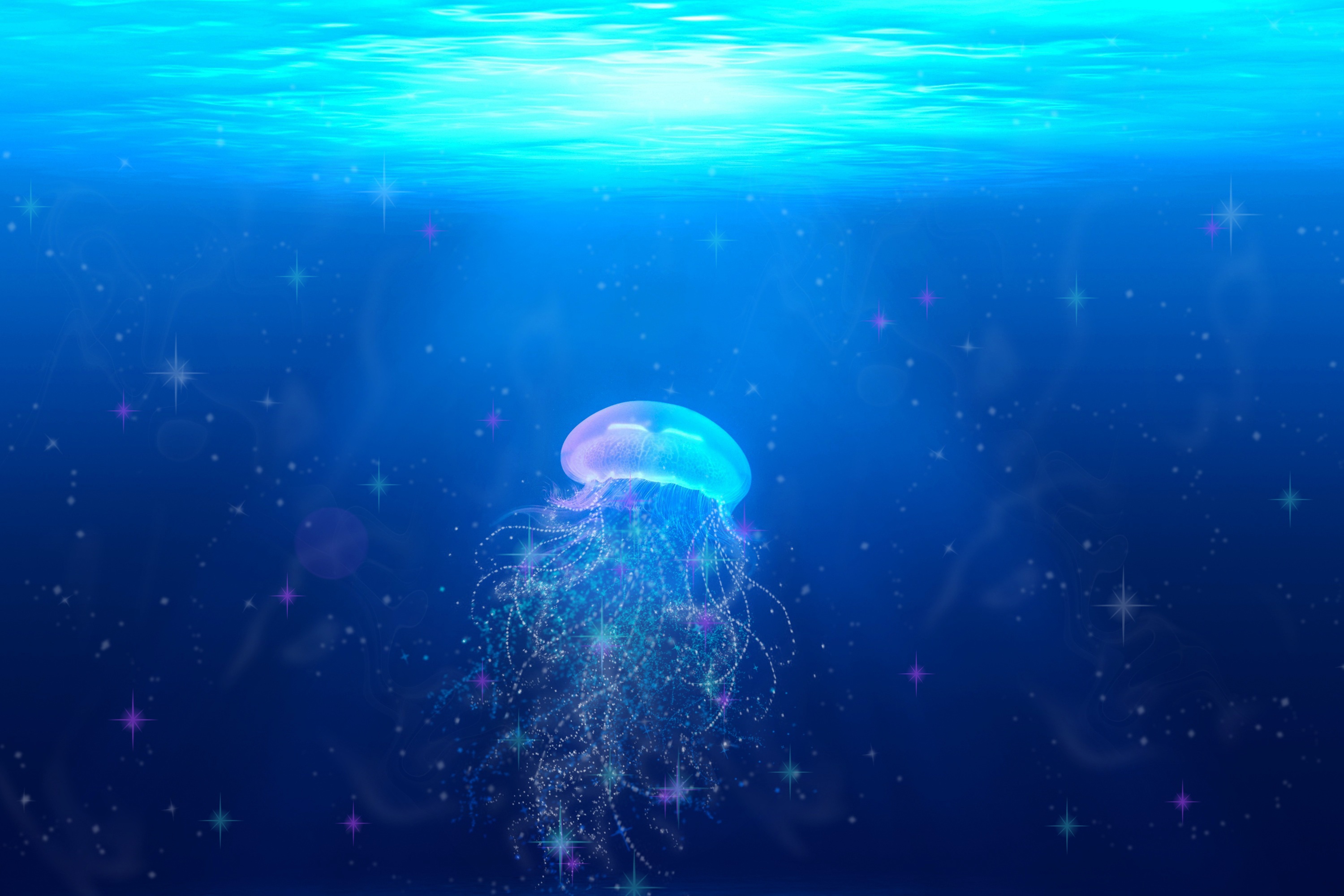 120676 télécharger l'image méduse, nager, monde sous marin, nature, tentacules, les tentacules - fonds d'écran et économiseurs d'écran gratuits