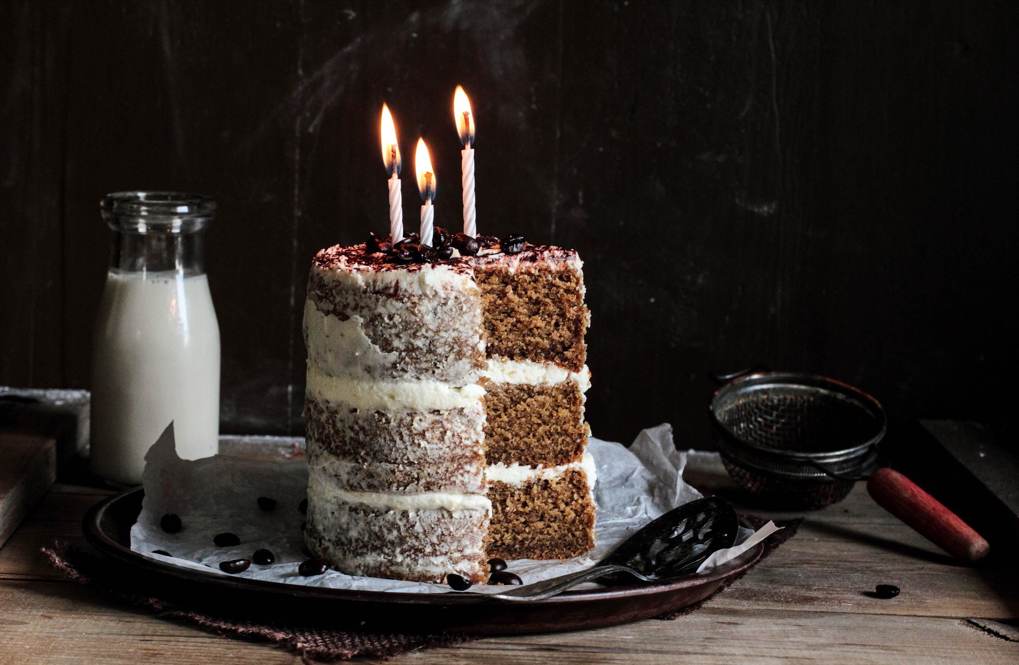 Download mobile wallpaper Food, Still Life, Cake, Candle for free.