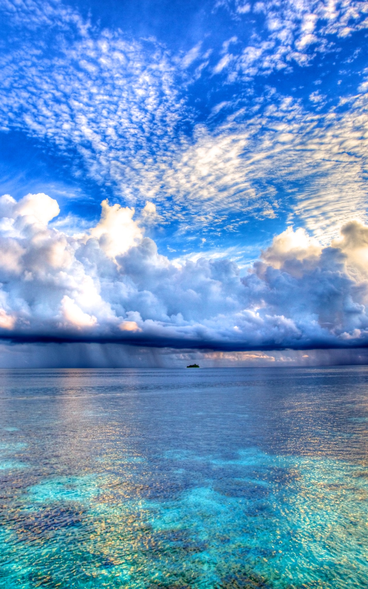 Download mobile wallpaper Horizon, Ocean, Earth, Cloud, Maldives for free.