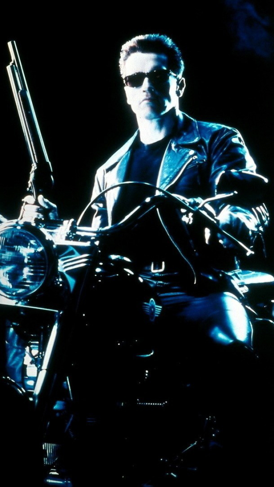 Download mobile wallpaper Arnold Schwarzenegger, Terminator, Motorcycle, Movie, Terminator 2: Judgment Day for free.