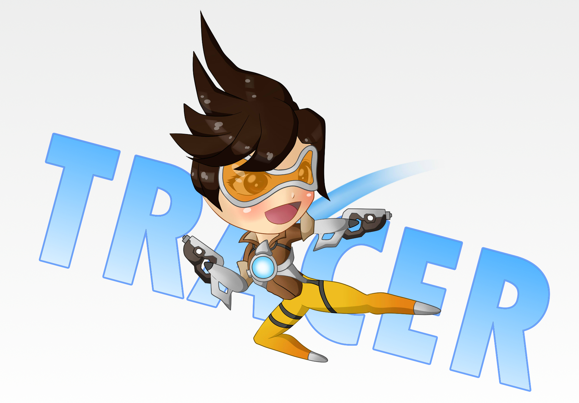 Download mobile wallpaper Overwatch, Video Game, Chibi, Tracer (Overwatch) for free.