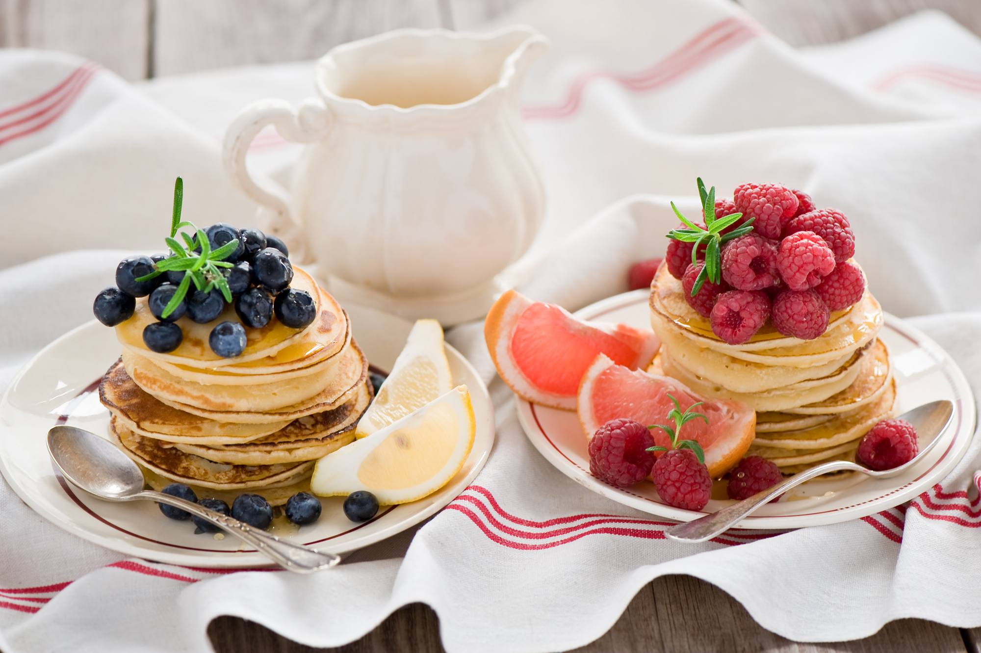 Download mobile wallpaper Food, Blueberry, Raspberry, Pancake for free.