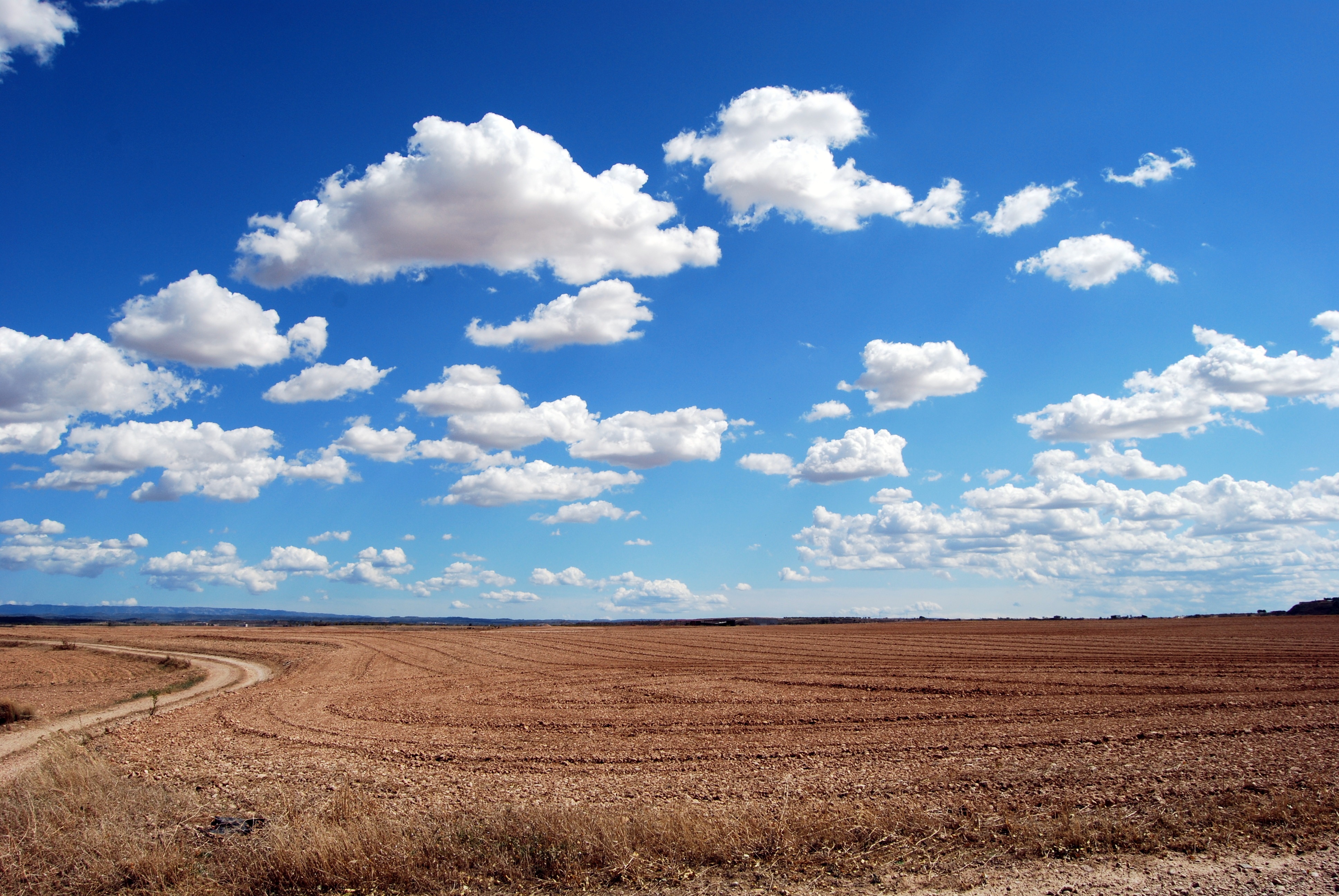 Download mobile wallpaper Clouds, Field, Road, Nature, Sky, Grass for free.