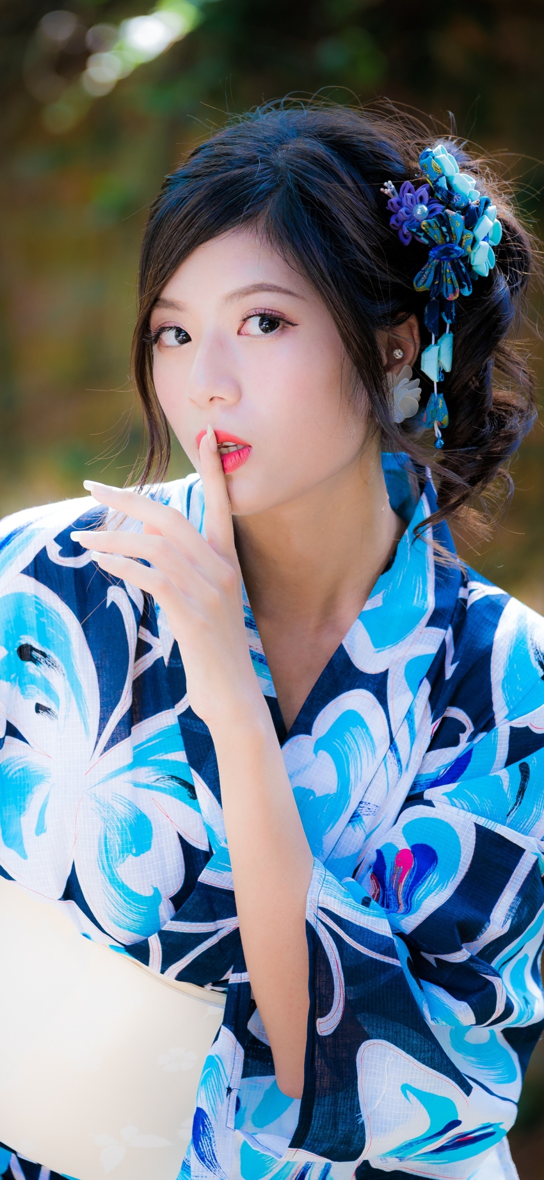 Handy-Wallpaper Kimono, Brünette, Modell, Frauen, Braune Augen, Asiatinnen kostenlos herunterladen.