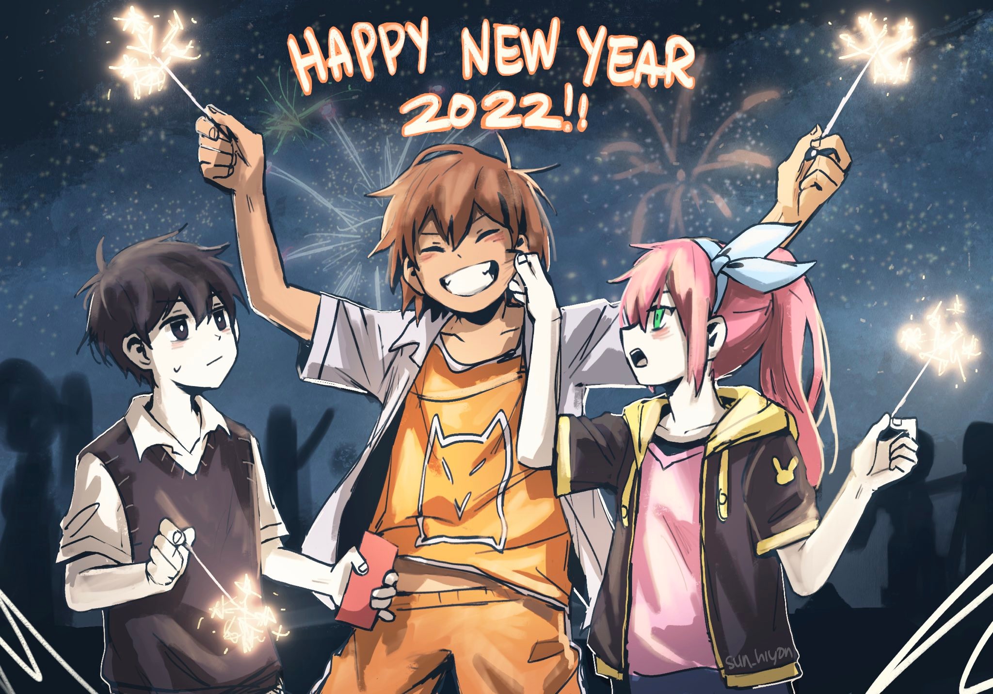 video game, omori, aubrey (omori), kel (omori), new year 2022, sunny (omori)