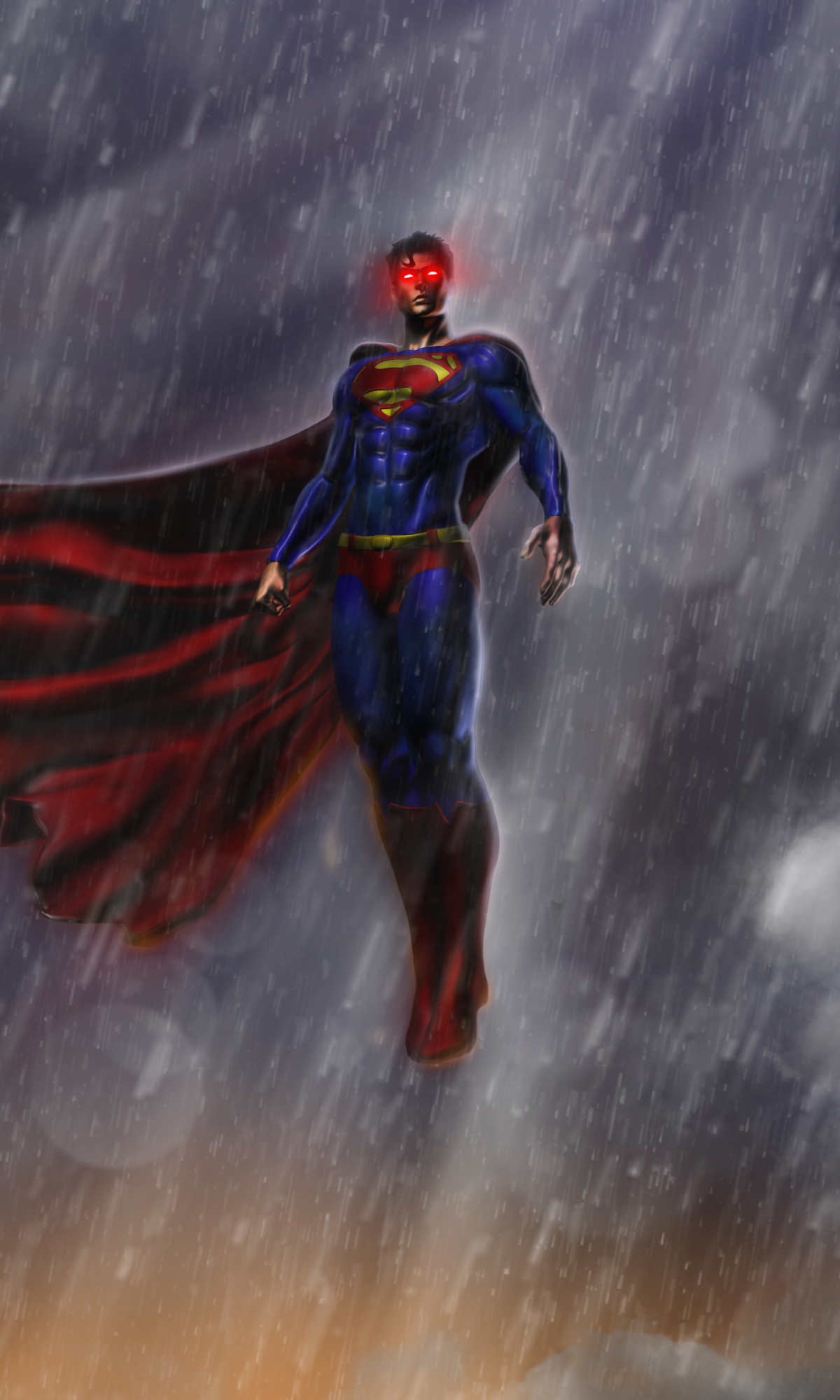 Скачати мобільні шпалери Дощ, Супермен, Комікси, Супергерой, Логотип Супермена безкоштовно.