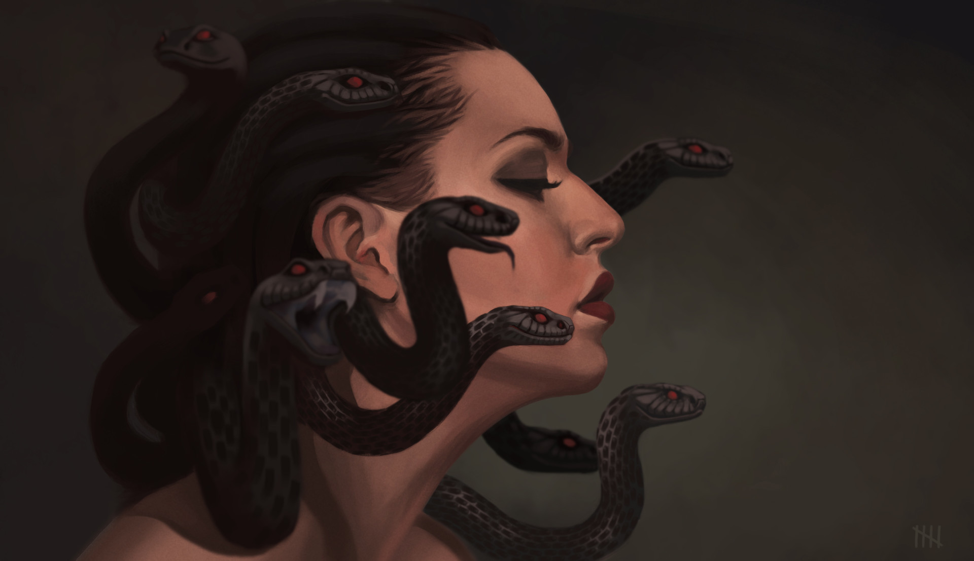 Descarga gratis la imagen Fantasía, Medusa, Serpiente, Cara en el escritorio de tu PC