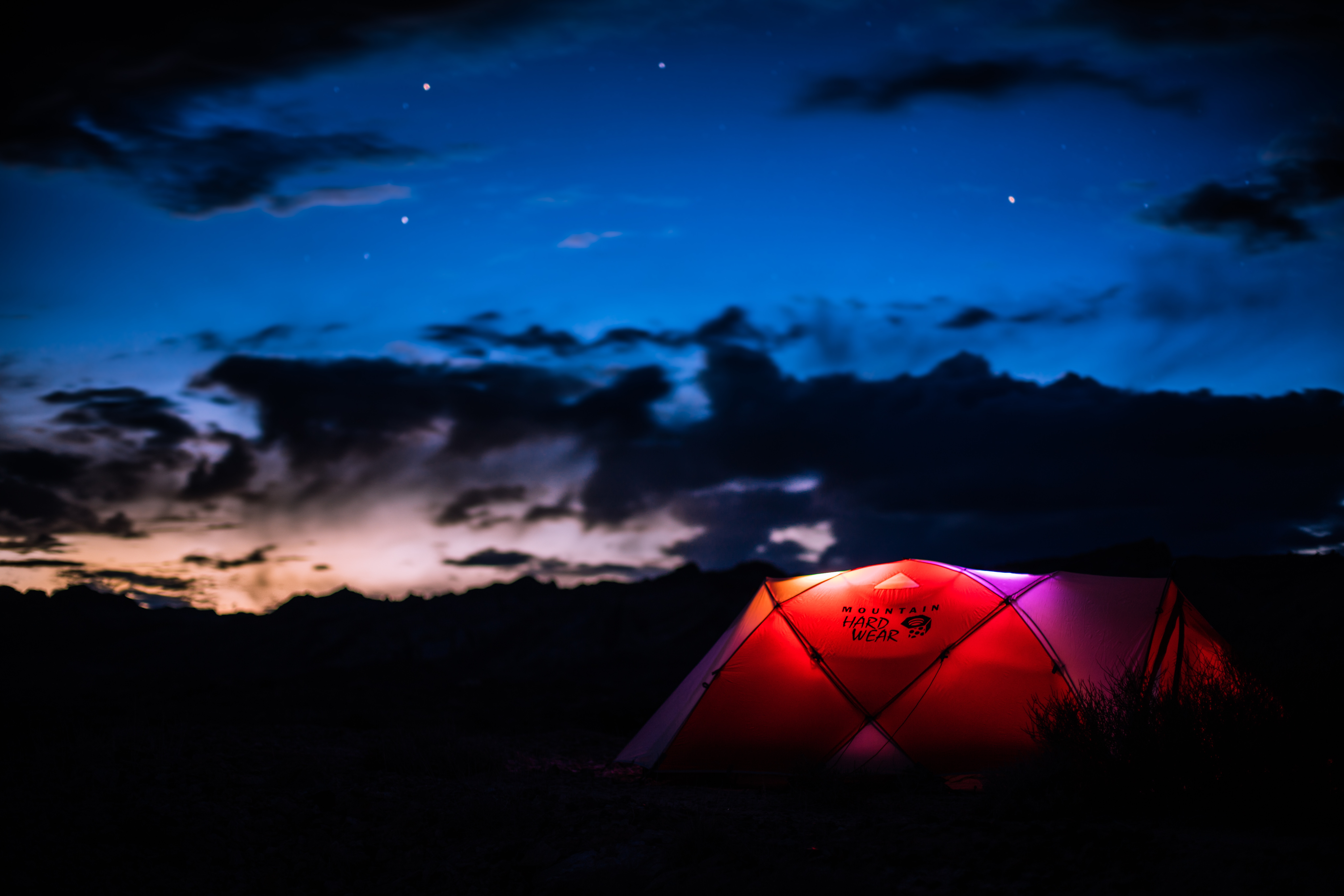 camping, dark, sky, tent, night, campsite