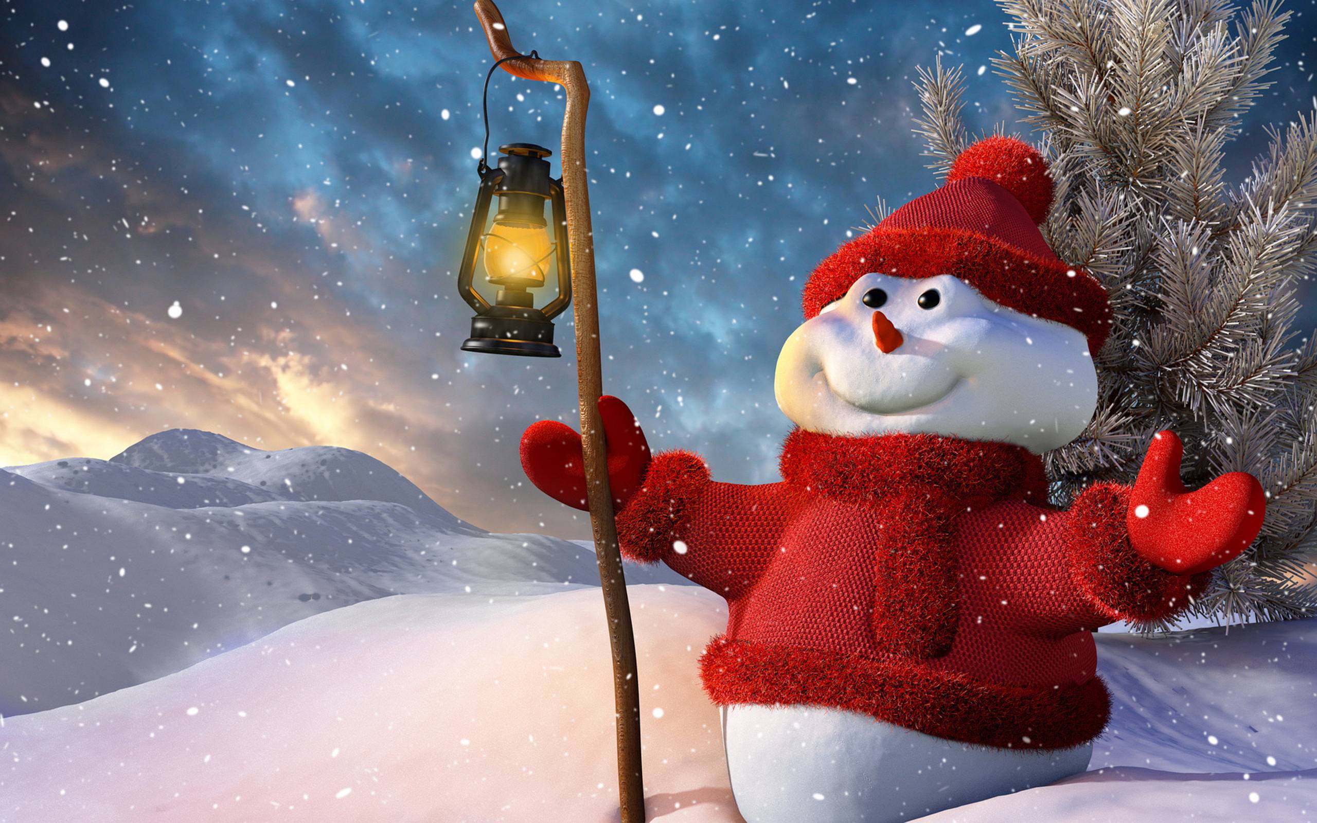 Download mobile wallpaper Winter, Snow, Snowman, Holiday, Artistic, Snowfall for free.