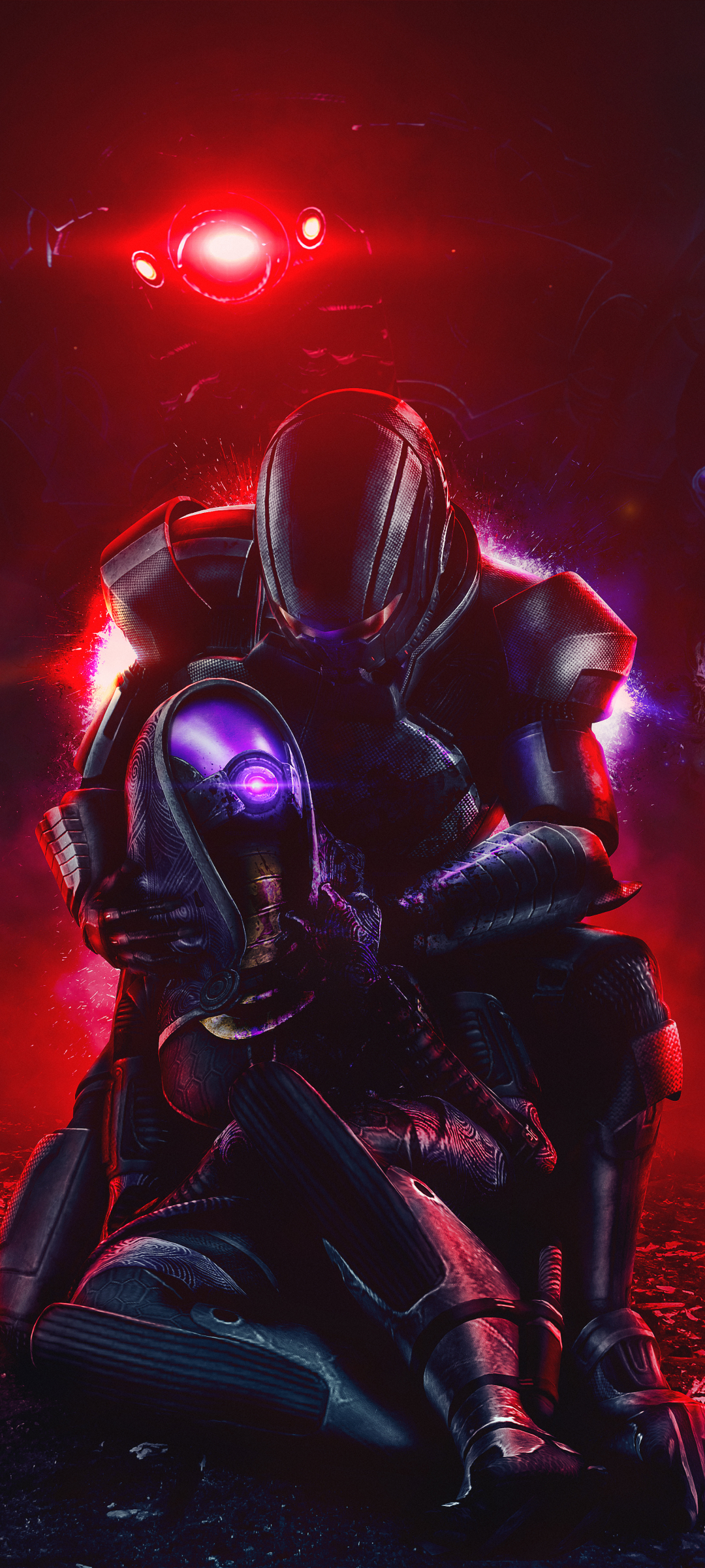 Handy-Wallpaper Mass Effect, Computerspiele, Tali’Zorah, Kommandant Shepard kostenlos herunterladen.