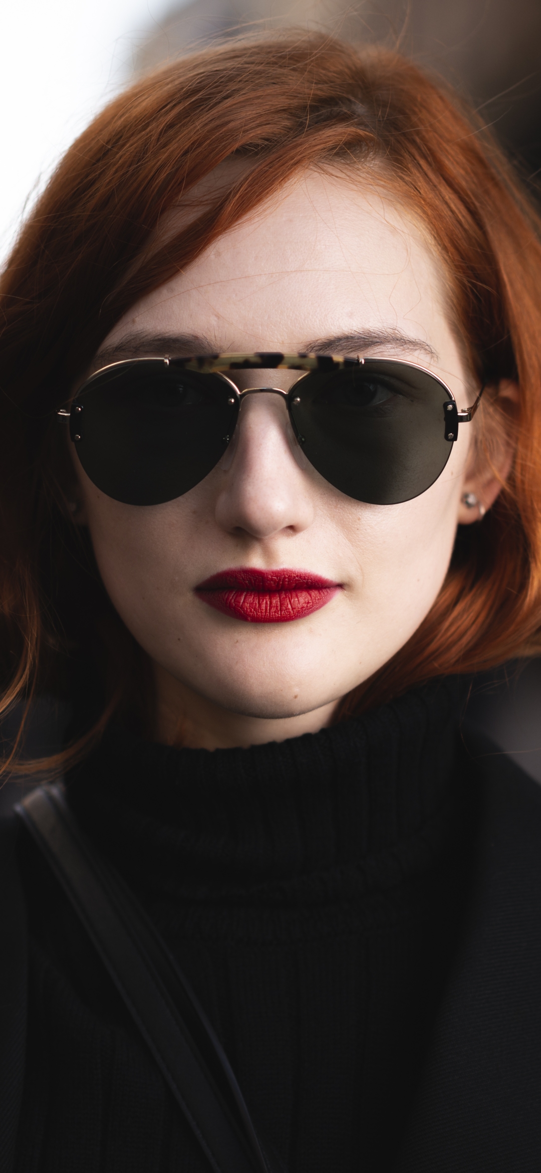 Download mobile wallpaper Redhead, Sunglasses, Model, Women, Lipstick for free.