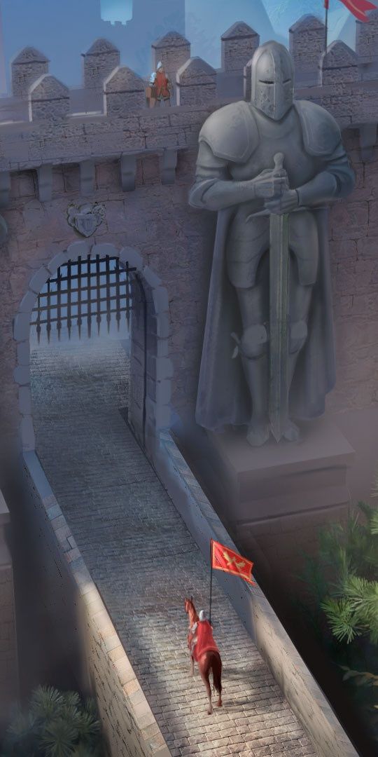Desktop wallpaper: Fantasy, Knight, Gate, Statue, Warrior 4K free ...