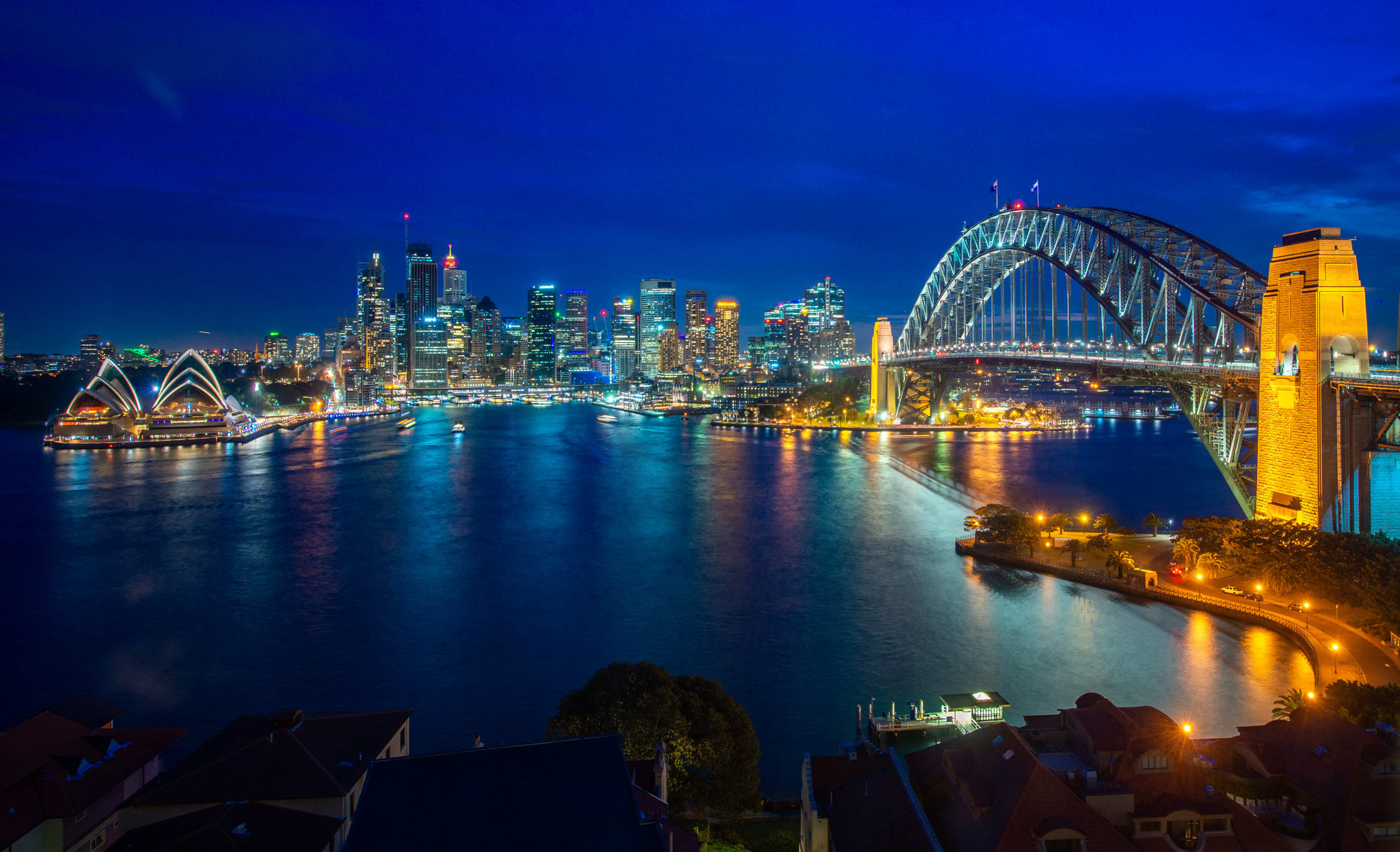 Download mobile wallpaper Cities, Night, Sydney, City, Light, Bridge, Man Made, Sydney Harbour Bridge for free.